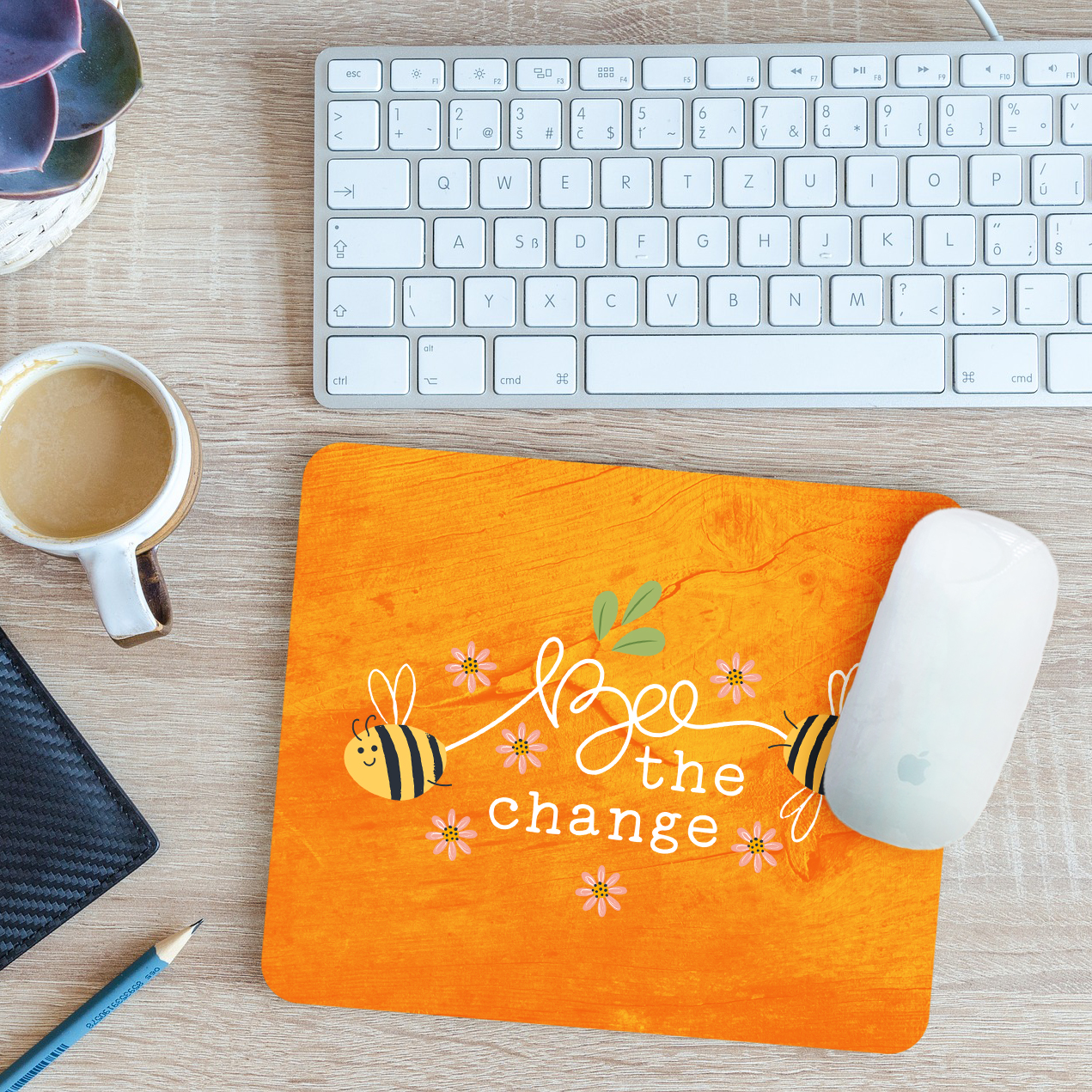 Bumblebee Mouse Mat Pad Bee the Change Inspirational Gift 24cm x 19cm - Picture 7 of 11
