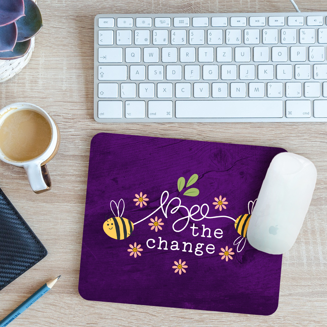 Bumblebee Mouse Mat Pad Bee the Change Inspirational Gift 24cm x 19cm - Picture 8 of 11