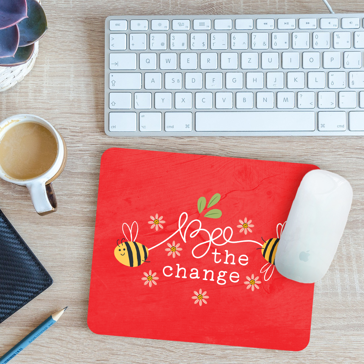 Bumblebee Mouse Mat Pad Bee the Change Inspirational Gift 24cm x 19cm - Picture 9 of 11
