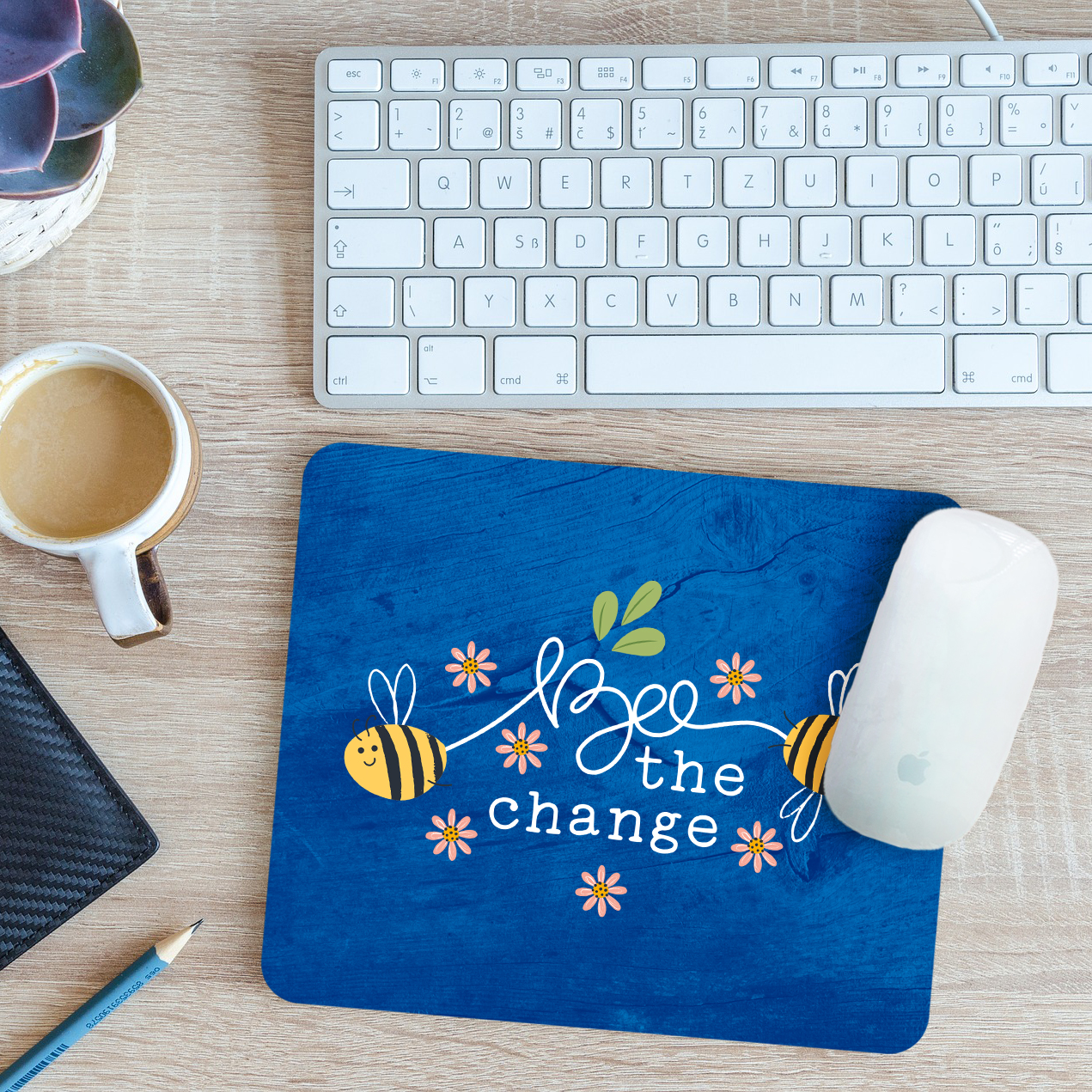 Bumblebee Mouse Mat Pad Bee the Change Inspirational Gift 24cm x 19cm - Picture 10 of 11
