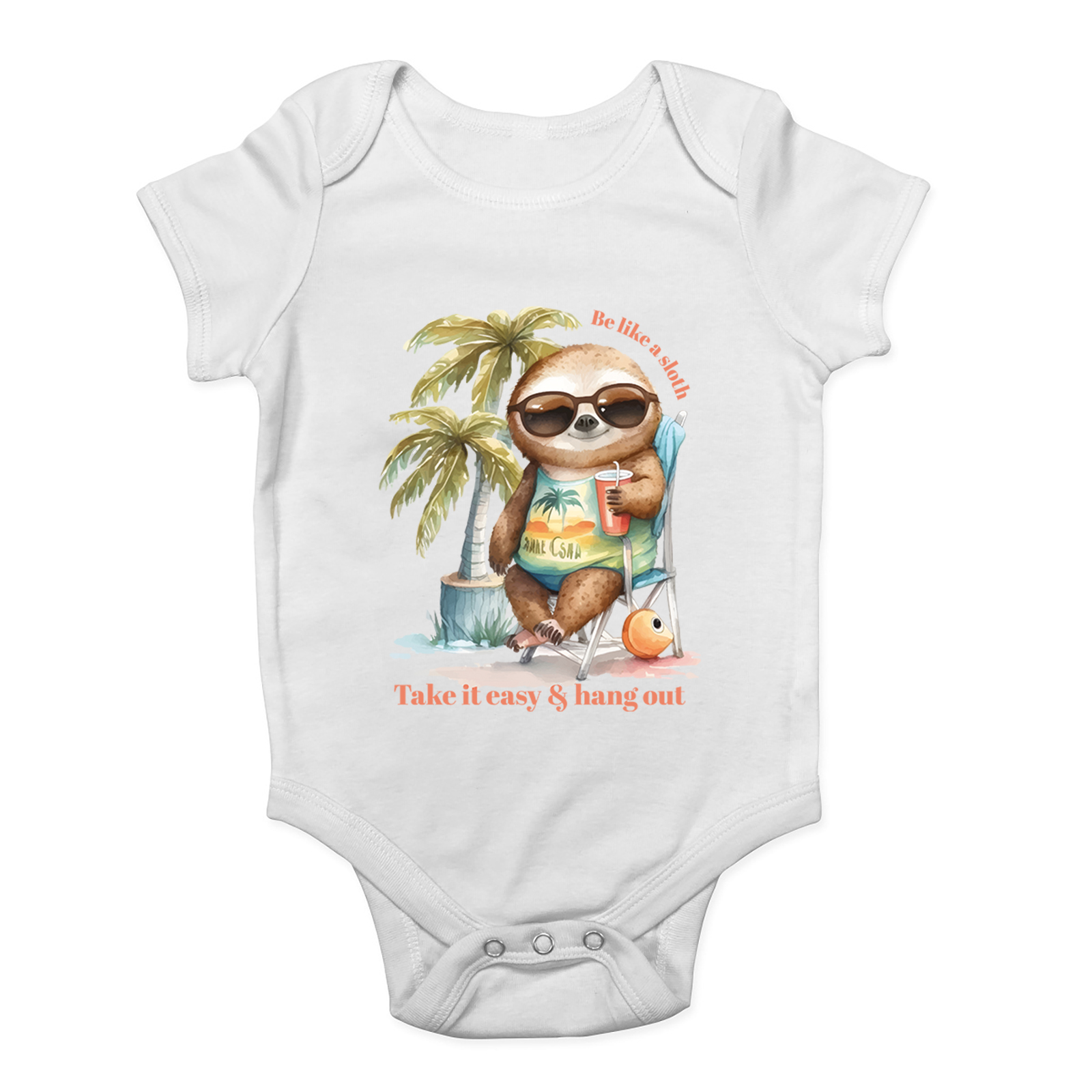 Be like a Sloth Baby Grow Vest Take it Easy and Hang Out Bodysuit Boys Girl Gift