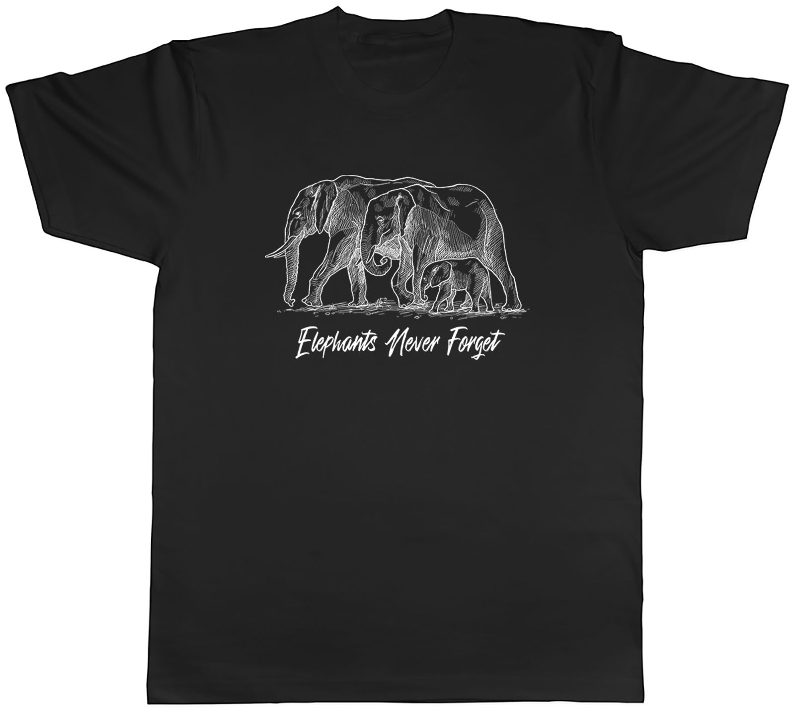Elephants Never Forget Memories Wildlife Mens T-Shirt Tee Gift Top