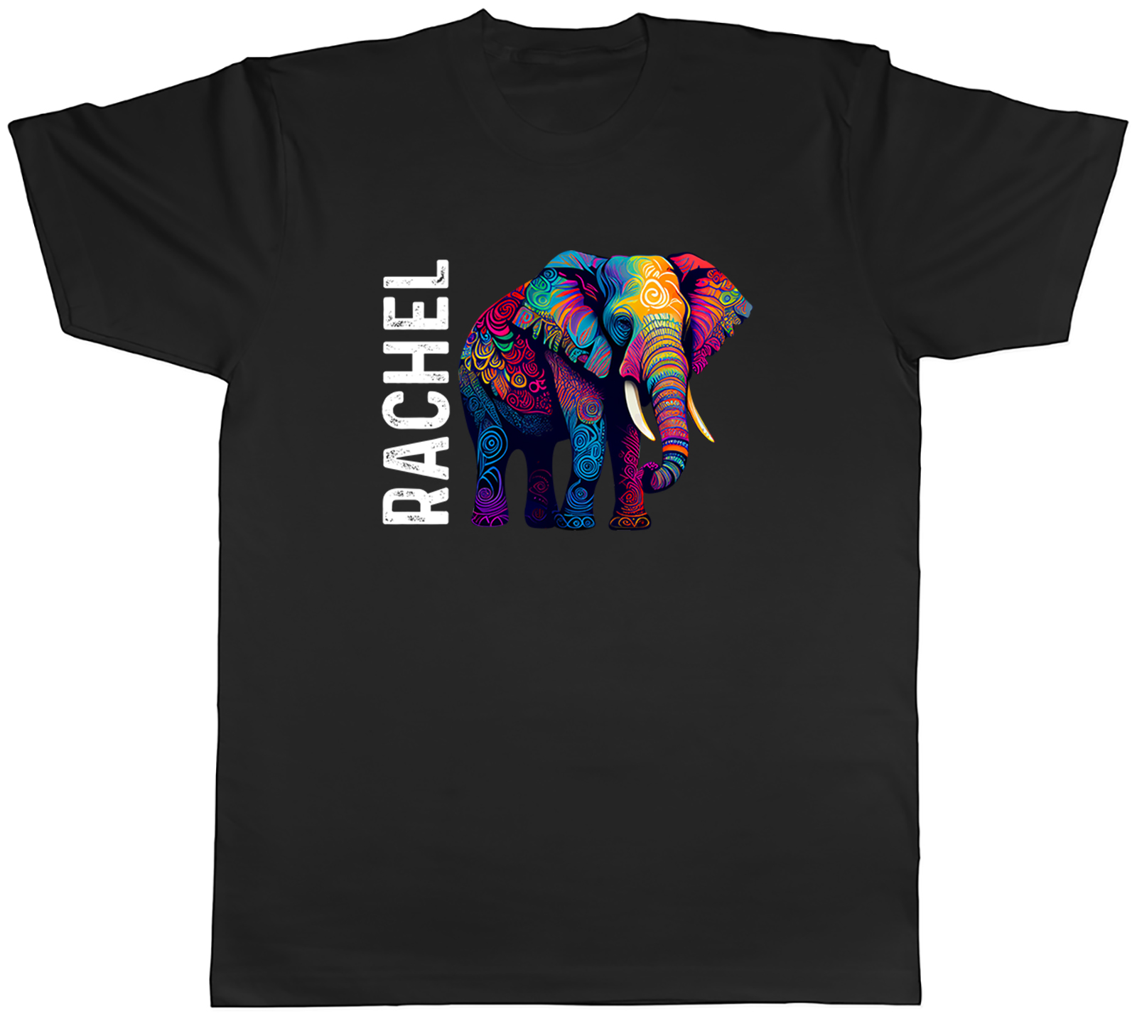 Personalised Elephant Mens T-Shirt Any Name Wildlife Tusks Unisex Tee Gift