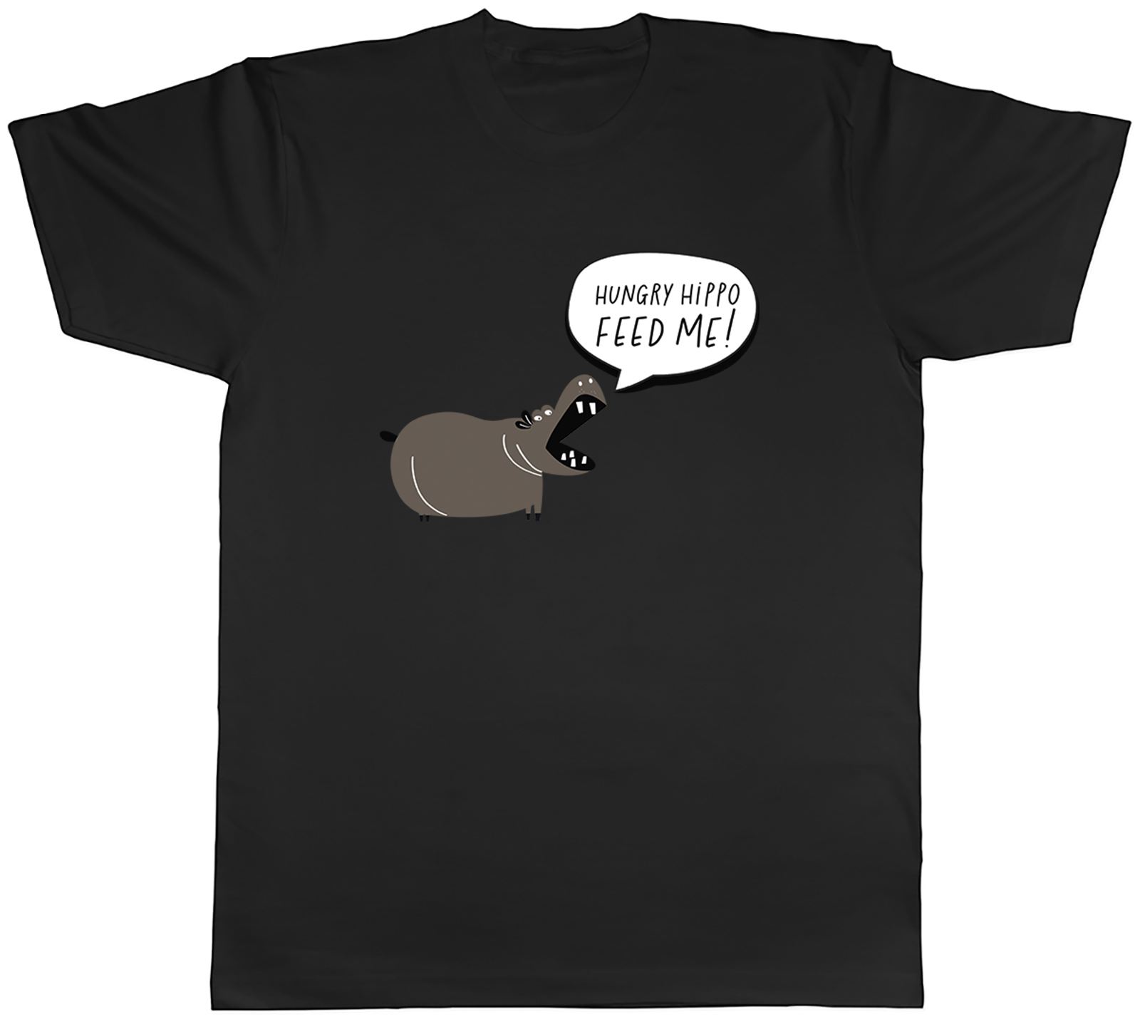Hungry Hippo Mens T-Shirt Feed Me Hippopotamus Lover Tee Gift