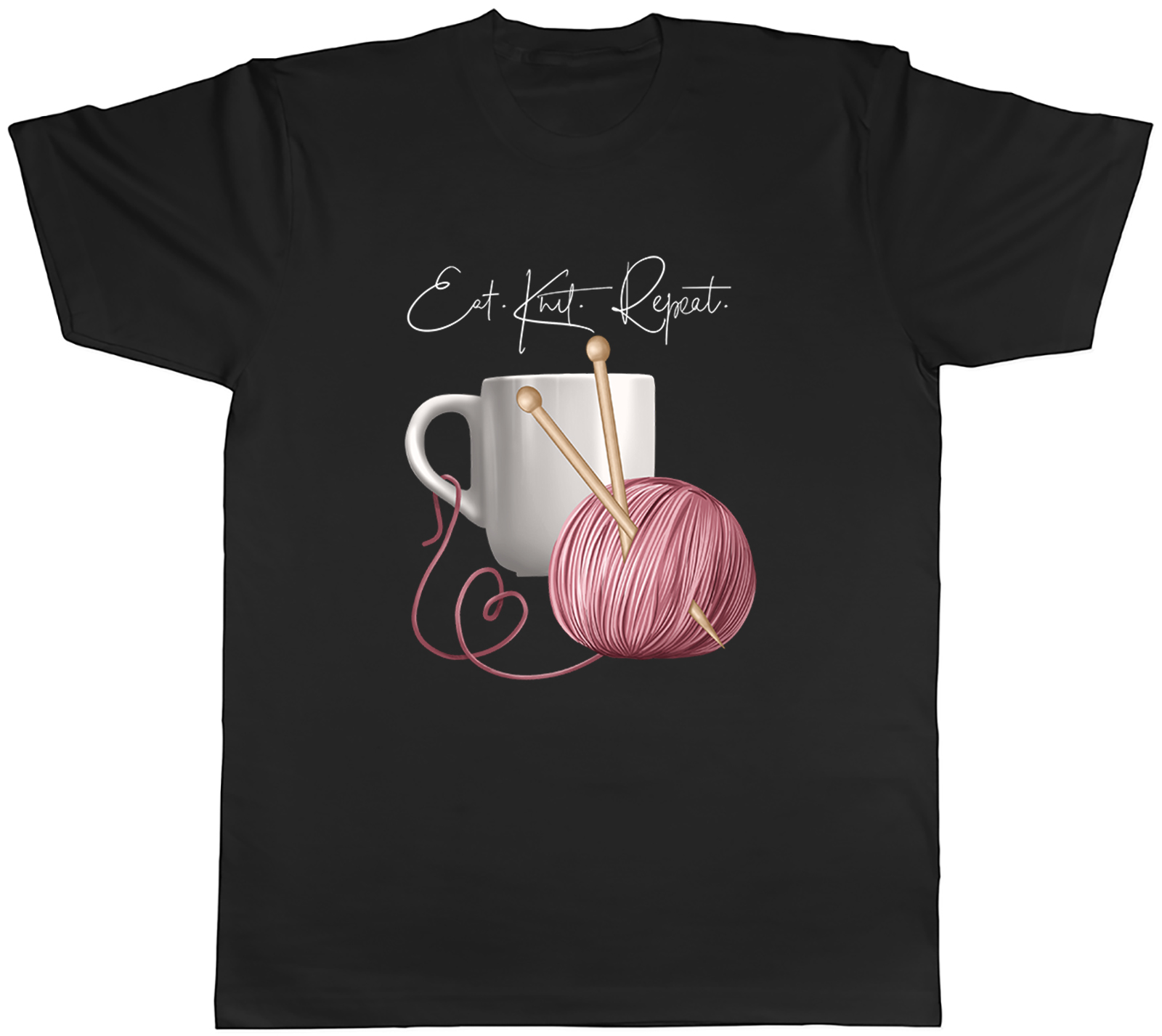Eat Knit Repeat Knitting Sewing Crochet Mens T-Shirt Tee Gift Top