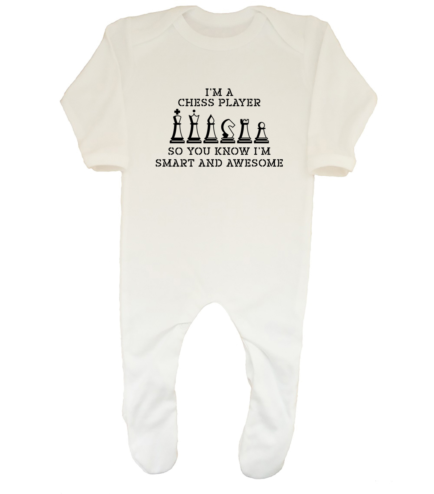 I'm a Chess Player Baby Grow Sleepsuit Smart & Awesome Boys Girls Gift