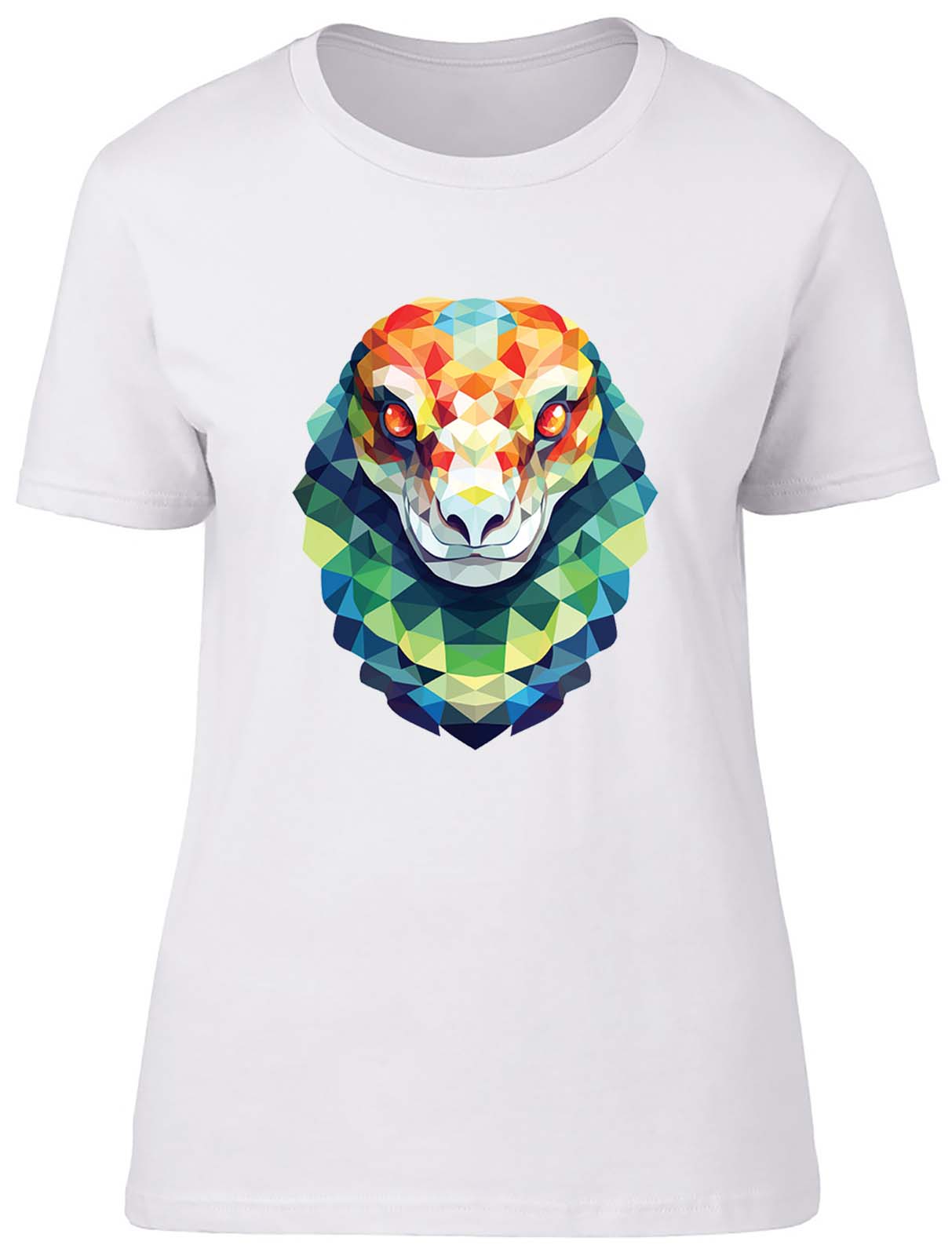 Geometric Snake Womens T-Shirt Reptile Serpent Face Pet Ladies Gift Tee - Picture 7 of 8