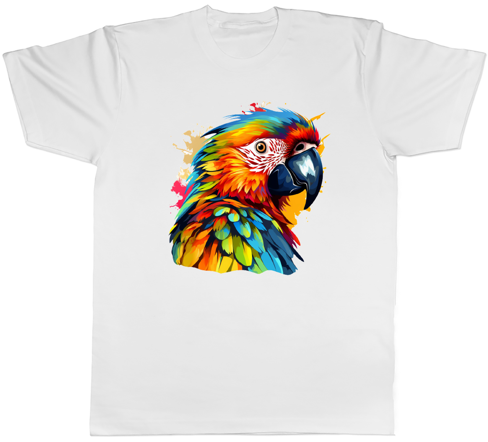 Colourful Parrot Mens T-Shirt Bird Lover Pet Cockatiel Macaw Tee Gift