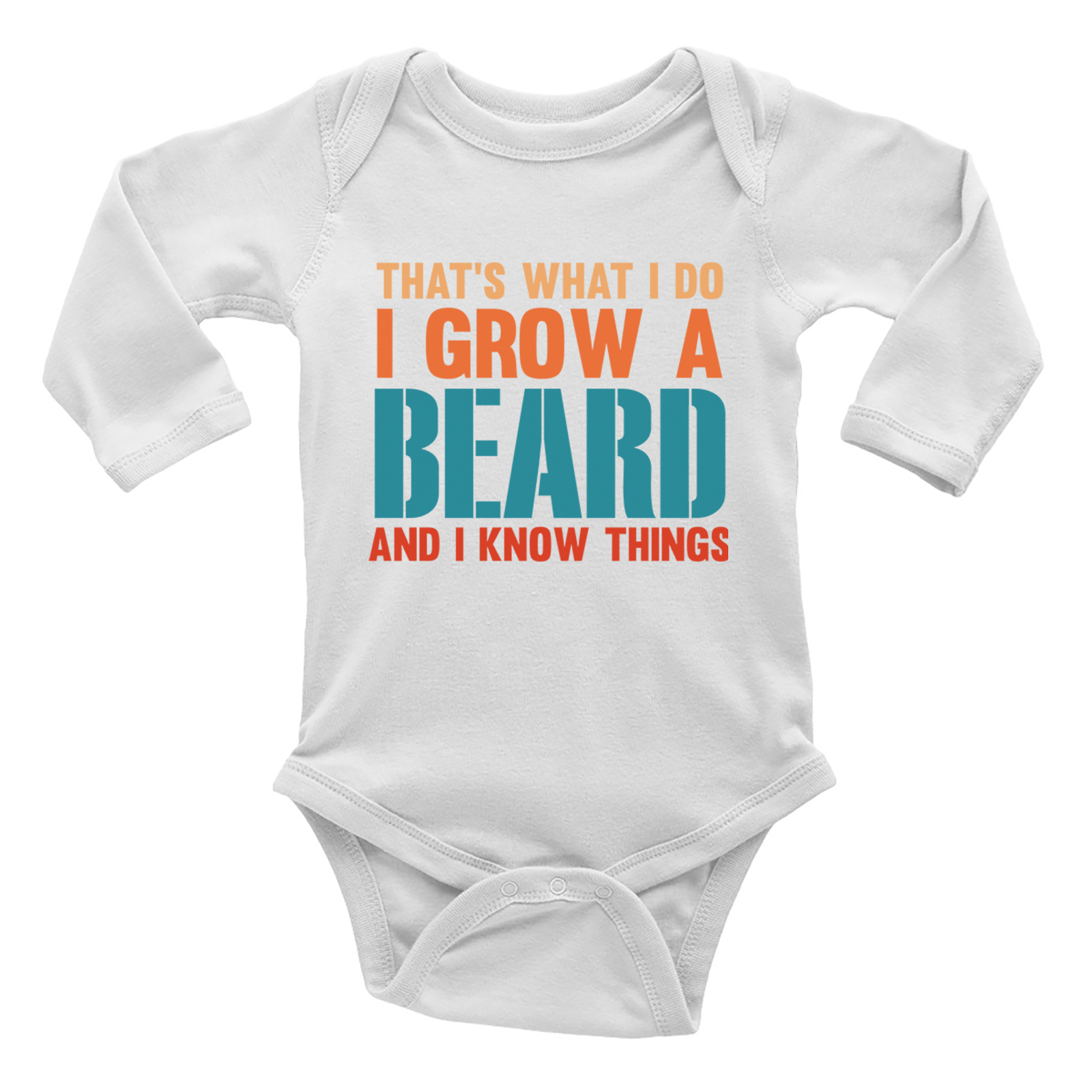 Movember Baby Grow Vest Bodysuit I Grow a Beard and I Know Things Funny Boys L/S