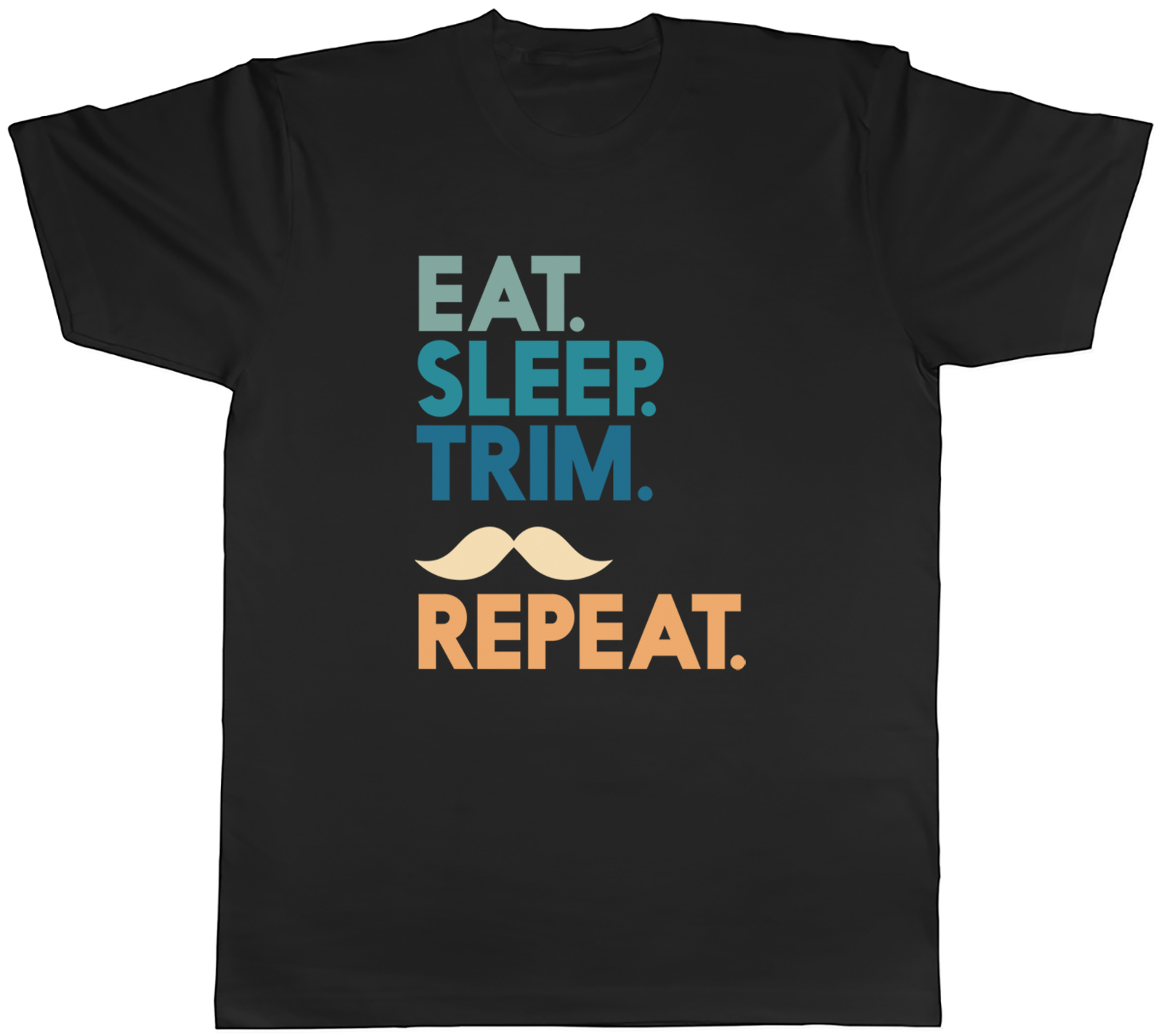 Funny Movember Mens T-Shirt Eat Sleep Trim Repeat Tee Gift