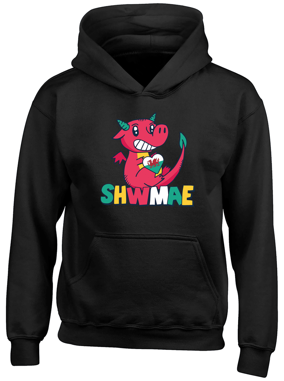 Welsh Dragon Kids Hoodie Shwmae Sumae Wales Hello Day Boys Girls Gift Top