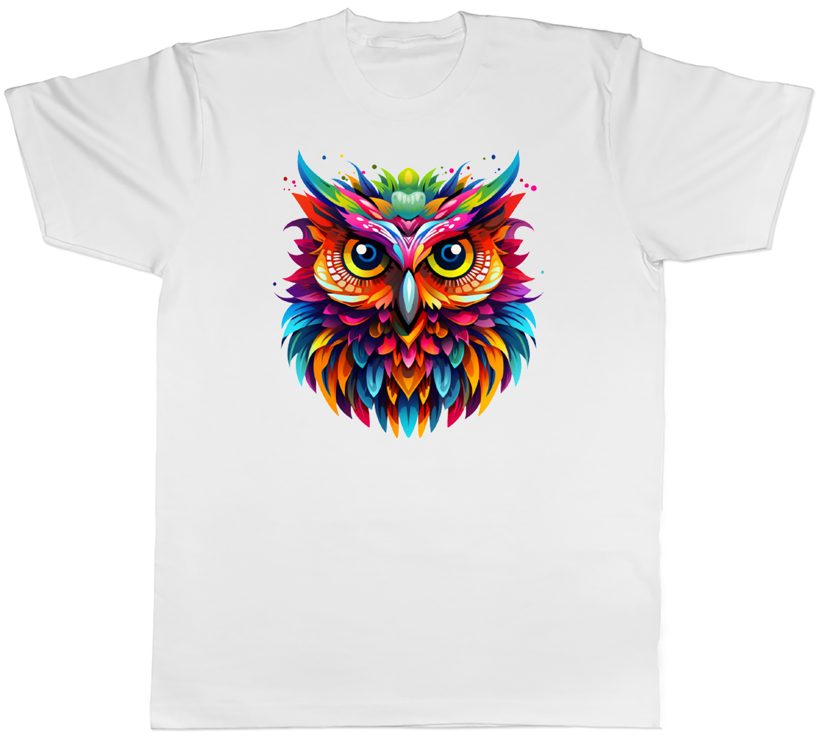 Colourful Owl Mens T-Shirt Night Bird Owlet Hoot Tee Gift UK