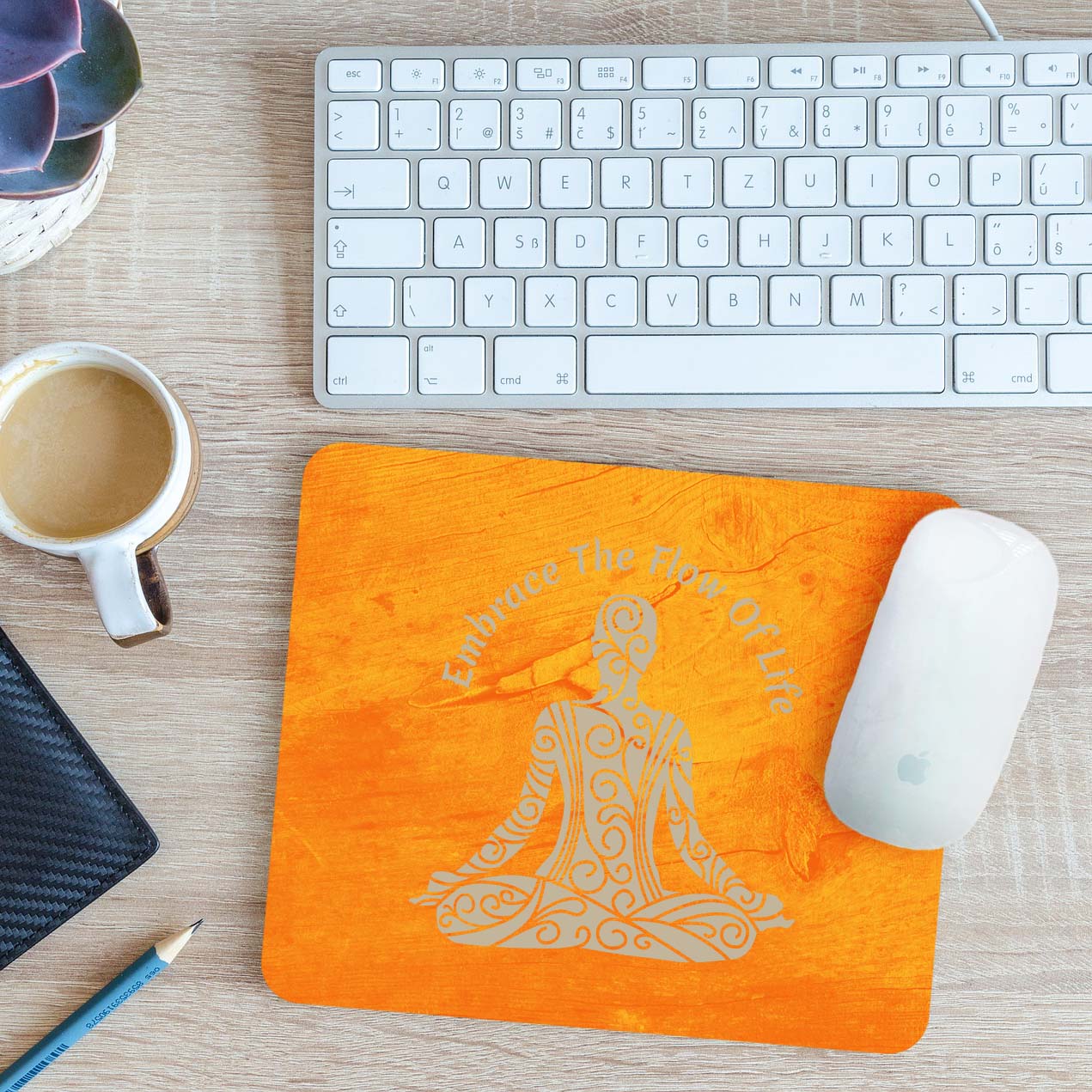 Embrace the Flow of Life Mouse Mat Pad Yoga Meditation Spiritual Gift 24cmx19cm - Picture 7 of 11