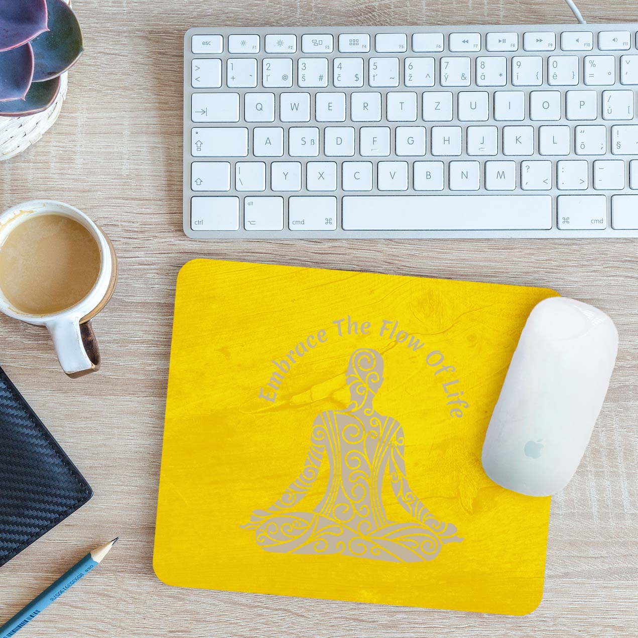Embrace the Flow of Life Mouse Mat Pad Yoga Meditation Spiritual Gift 24cmx19cm - Picture 11 of 11