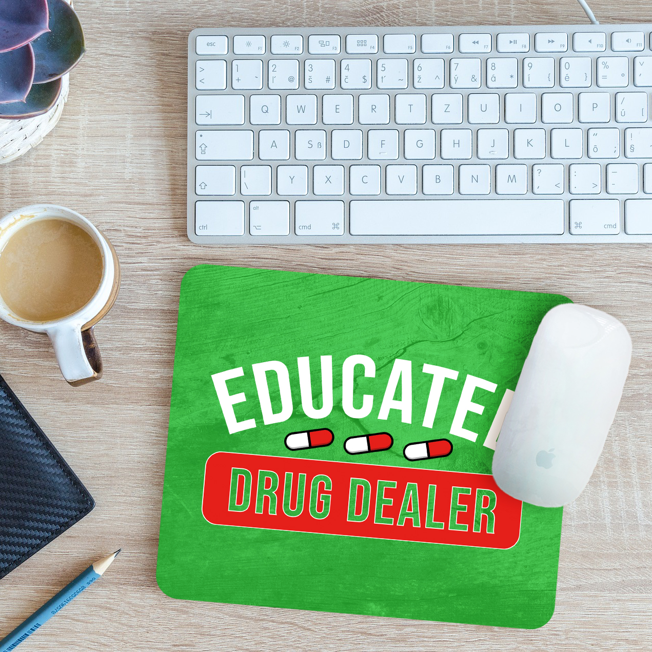 Funny Pharmacist Mouse Mat Pad Educated Drug Dealer Pharmacy Gift 24cm x 19cm - Picture 5 of 11