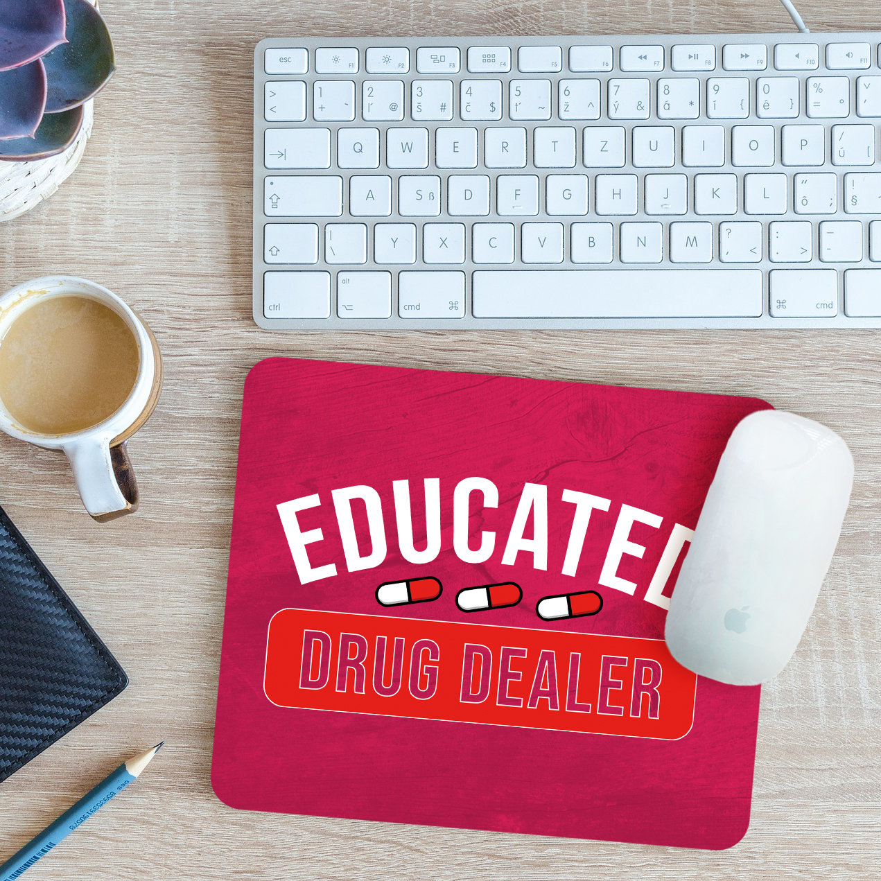 Funny Pharmacist Mouse Mat Pad Educated Drug Dealer Pharmacy Gift 24cm x 19cm - Picture 6 of 11