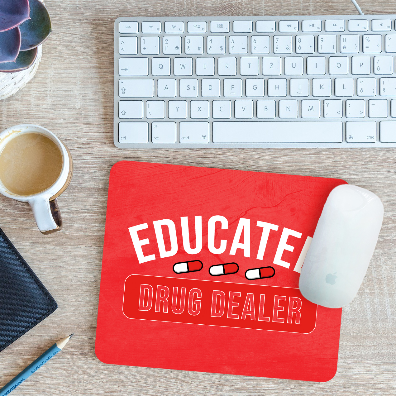 Funny Pharmacist Mouse Mat Pad Educated Drug Dealer Pharmacy Gift 24cm x 19cm - Picture 9 of 11