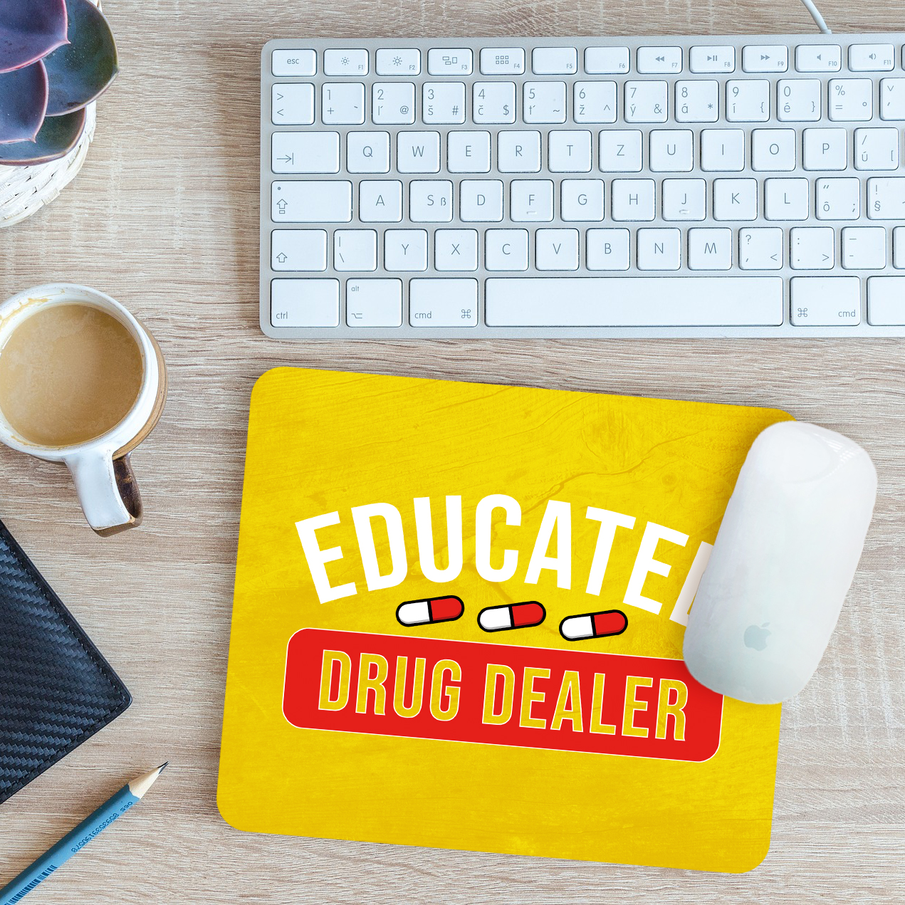 Funny Pharmacist Mouse Mat Pad Educated Drug Dealer Pharmacy Gift 24cm x 19cm - Picture 11 of 11