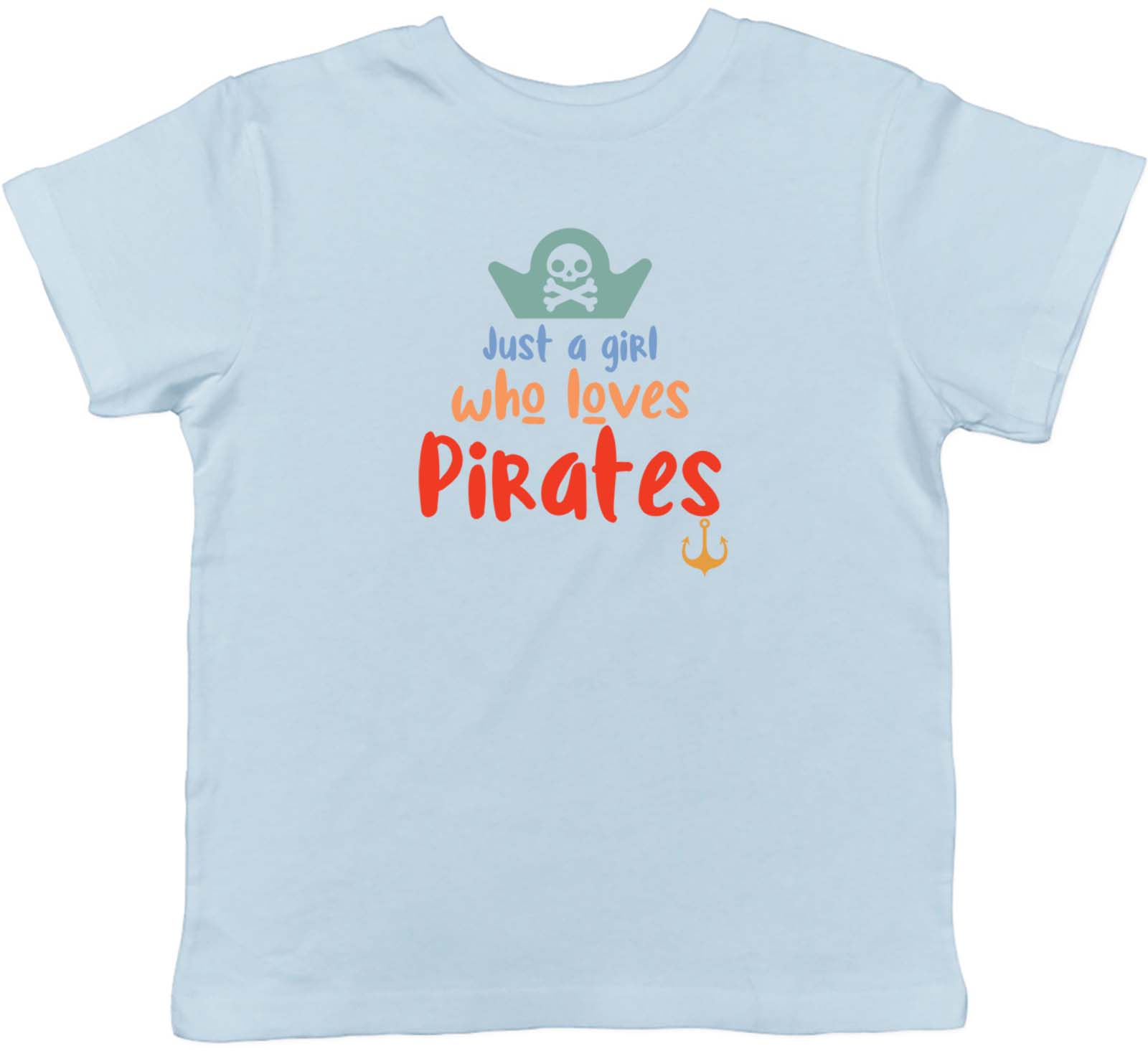 Pirate Girl Kids T-Shirt Skull Crossbone Captain Hat Childrens Boys Girls Gift - Picture 7 of 8
