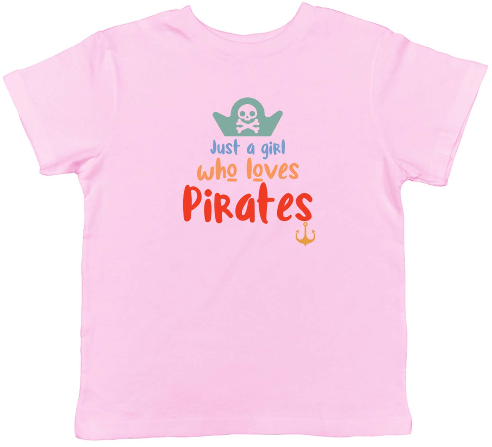 Pirate Girl Kids T-Shirt Skull Crossbone Captain Hat Childrens Boys Girls Gift - Picture 3 of 8