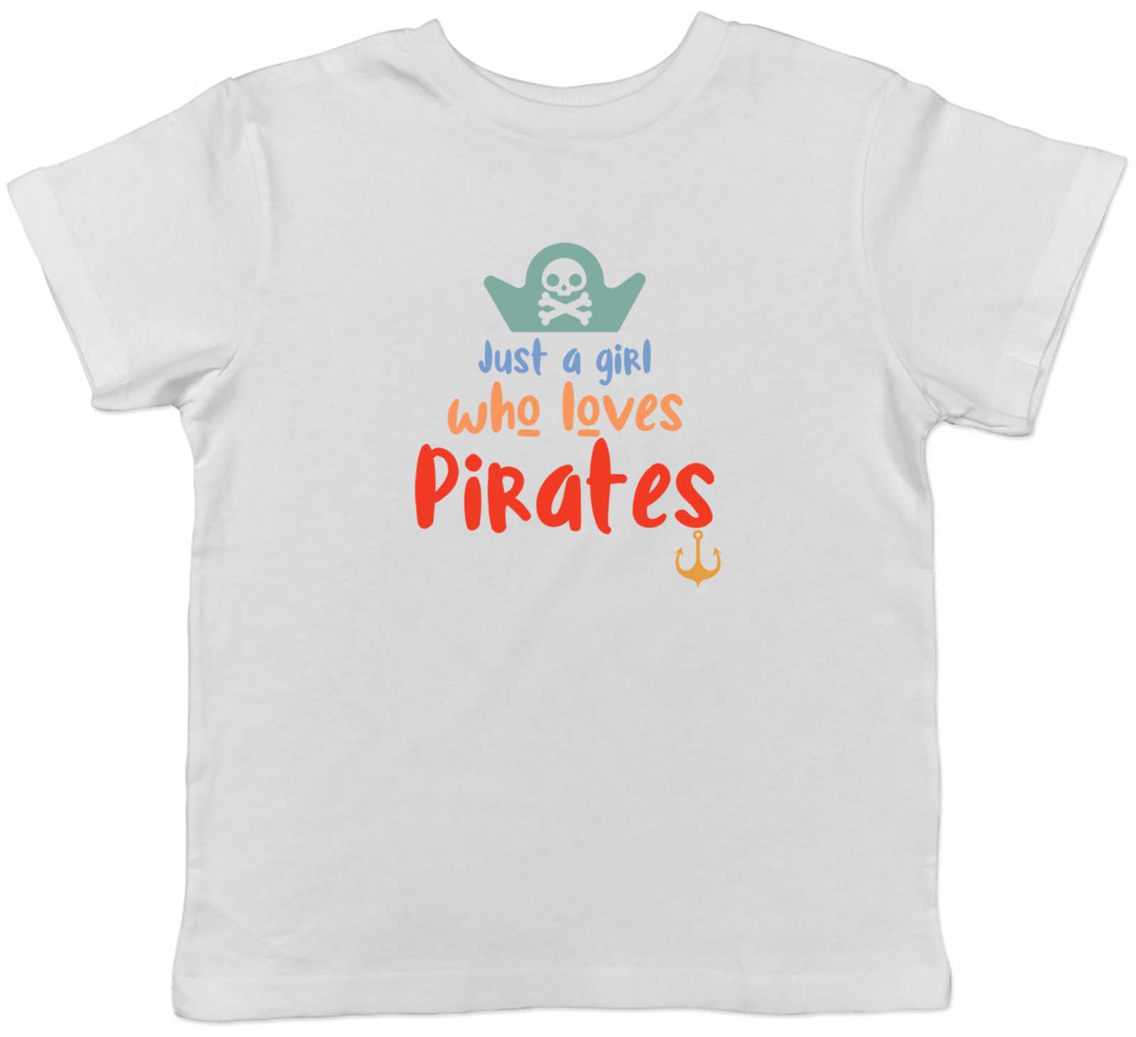 Pirate Girl Kids T-Shirt Skull Crossbone Captain Hat Childrens Boys Girls Gift - Picture 5 of 8