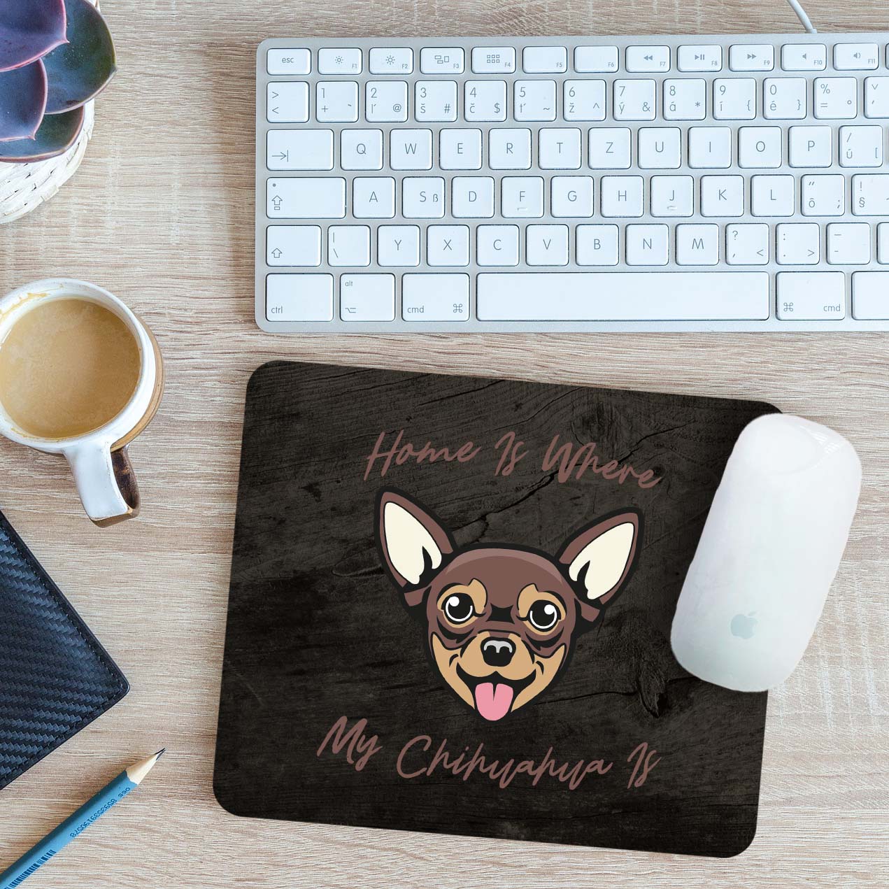 Dog Lover Mouse Mat Pad Home is where my Chihuahua is Gift 24cm x 19cm - Picture 2 of 11