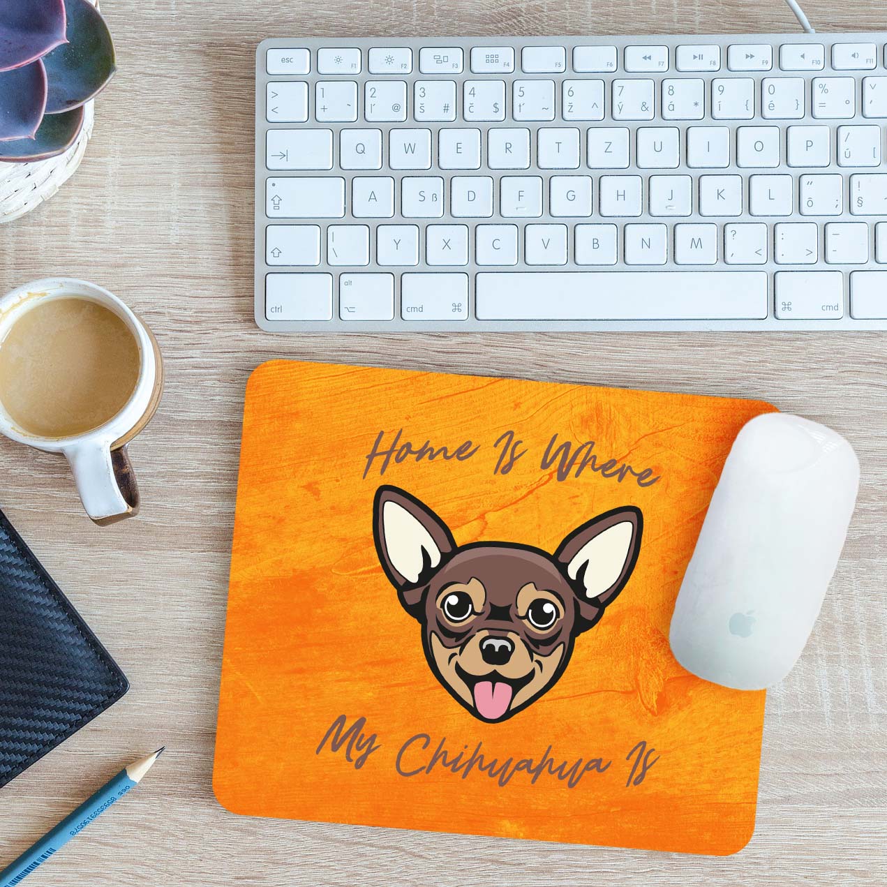 Dog Lover Mouse Mat Pad Home is where my Chihuahua is Gift 24cm x 19cm - Picture 7 of 11