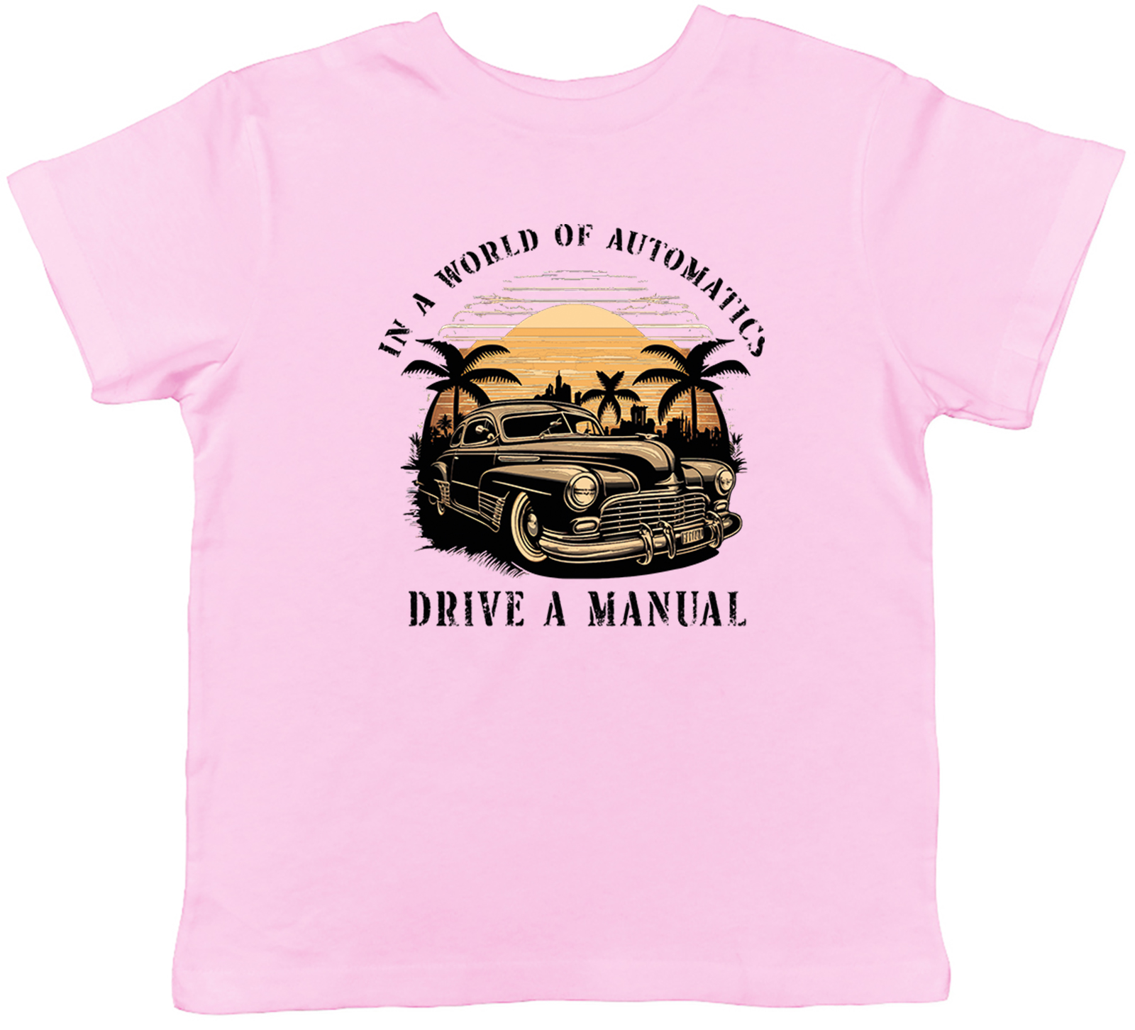 In a World of Automatics Kids T-Shirt Drive a Manual Car Childrens Boys Girls