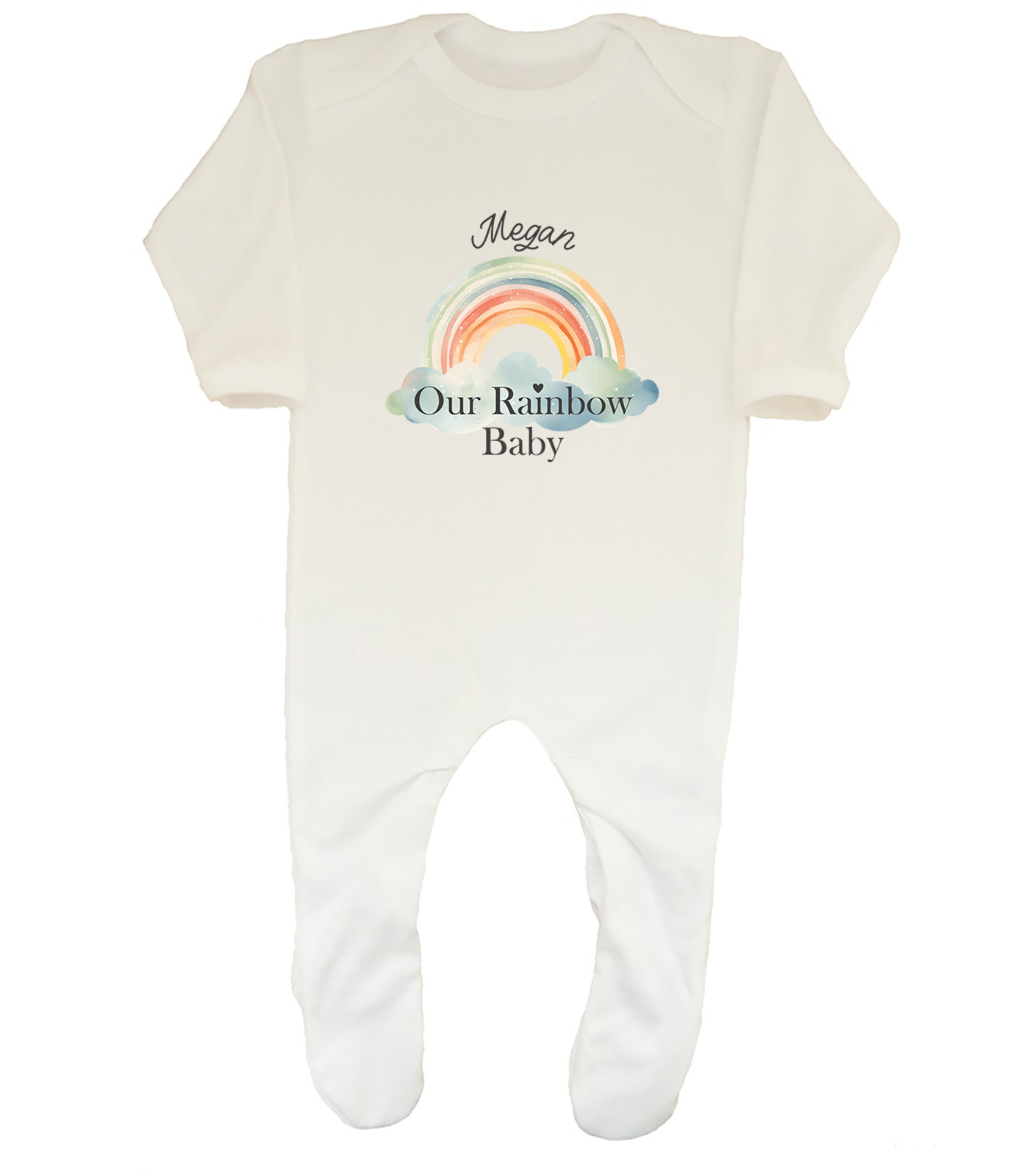 Personalised Our Rainbow Baby Baby Grow Sleepsuit Miracle after the Storm  Boy