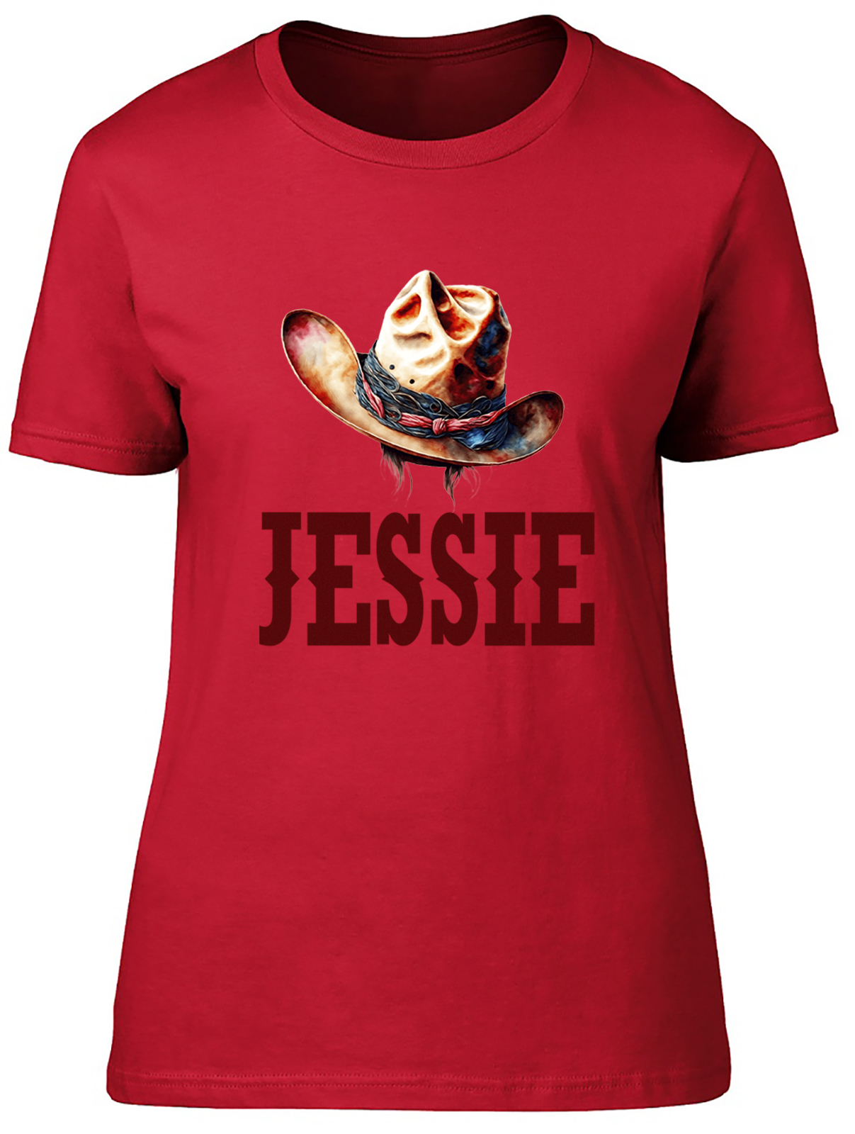 Personalised Cowgirl Hat Womens T-Shirt Wild West Western Yeehaw Ladies Gift Tee - Picture 5 of 8