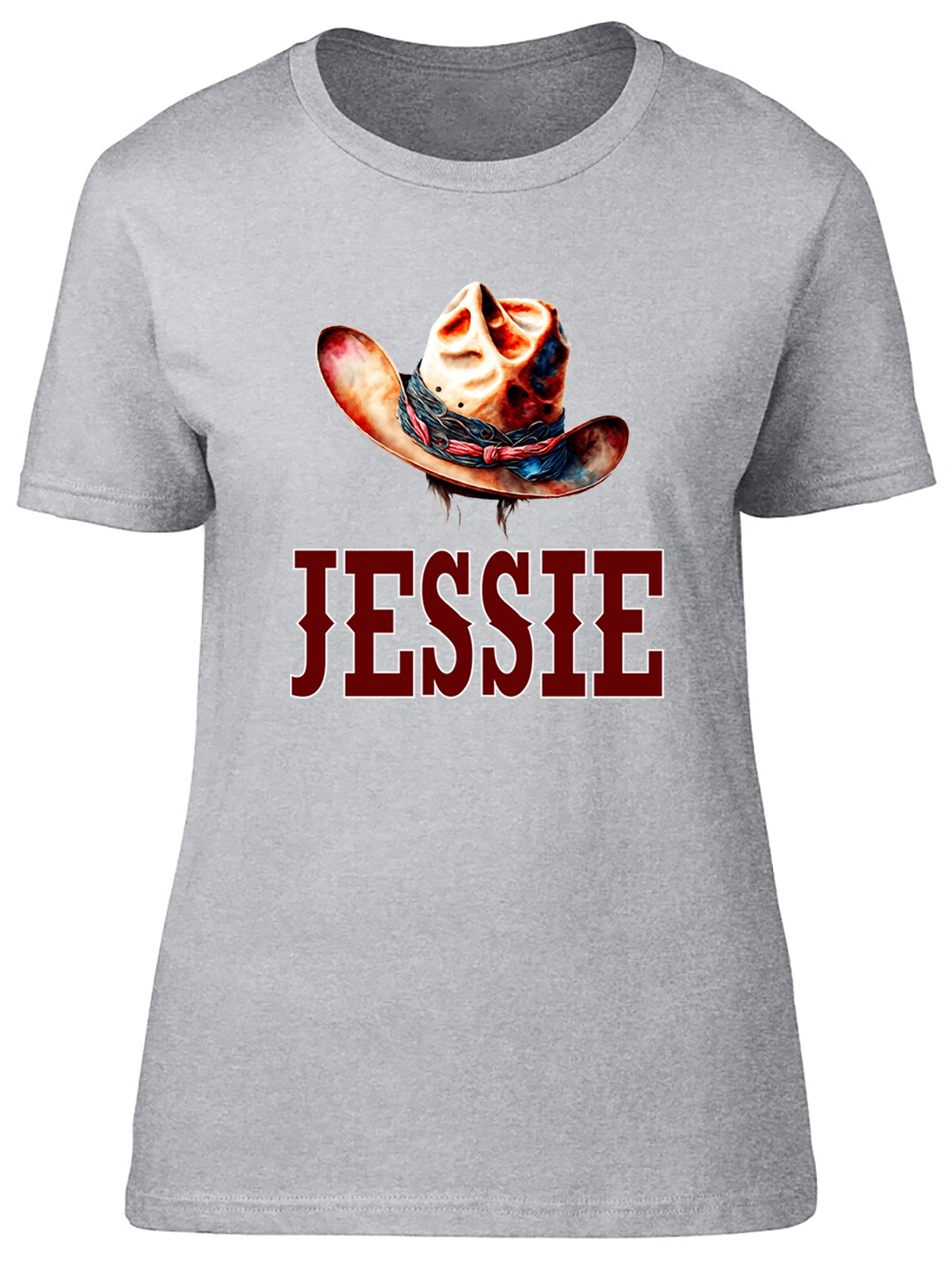 Personalised Cowgirl Hat Womens T-Shirt Wild West Western Yeehaw Ladies Gift Tee - Picture 8 of 8