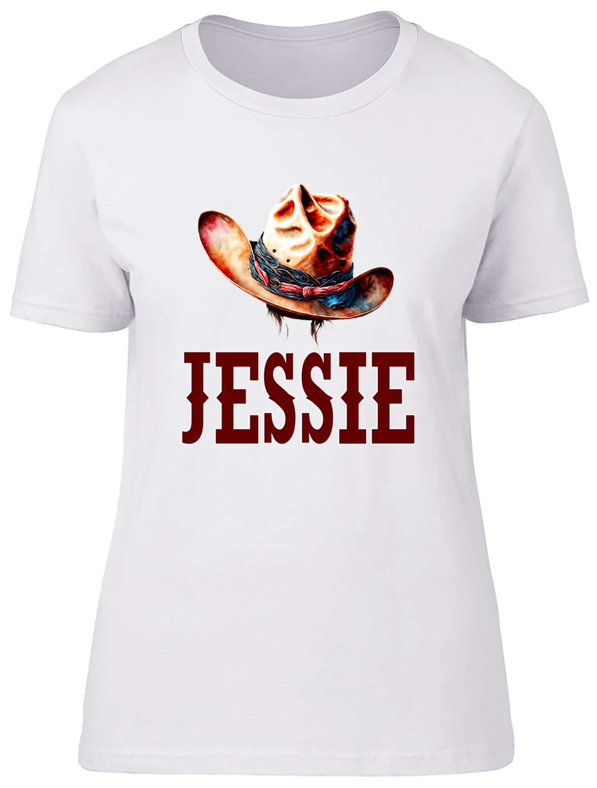 Personalised Cowgirl Hat Womens T-Shirt Wild West Western Yeehaw Ladies Gift Tee - Picture 7 of 8