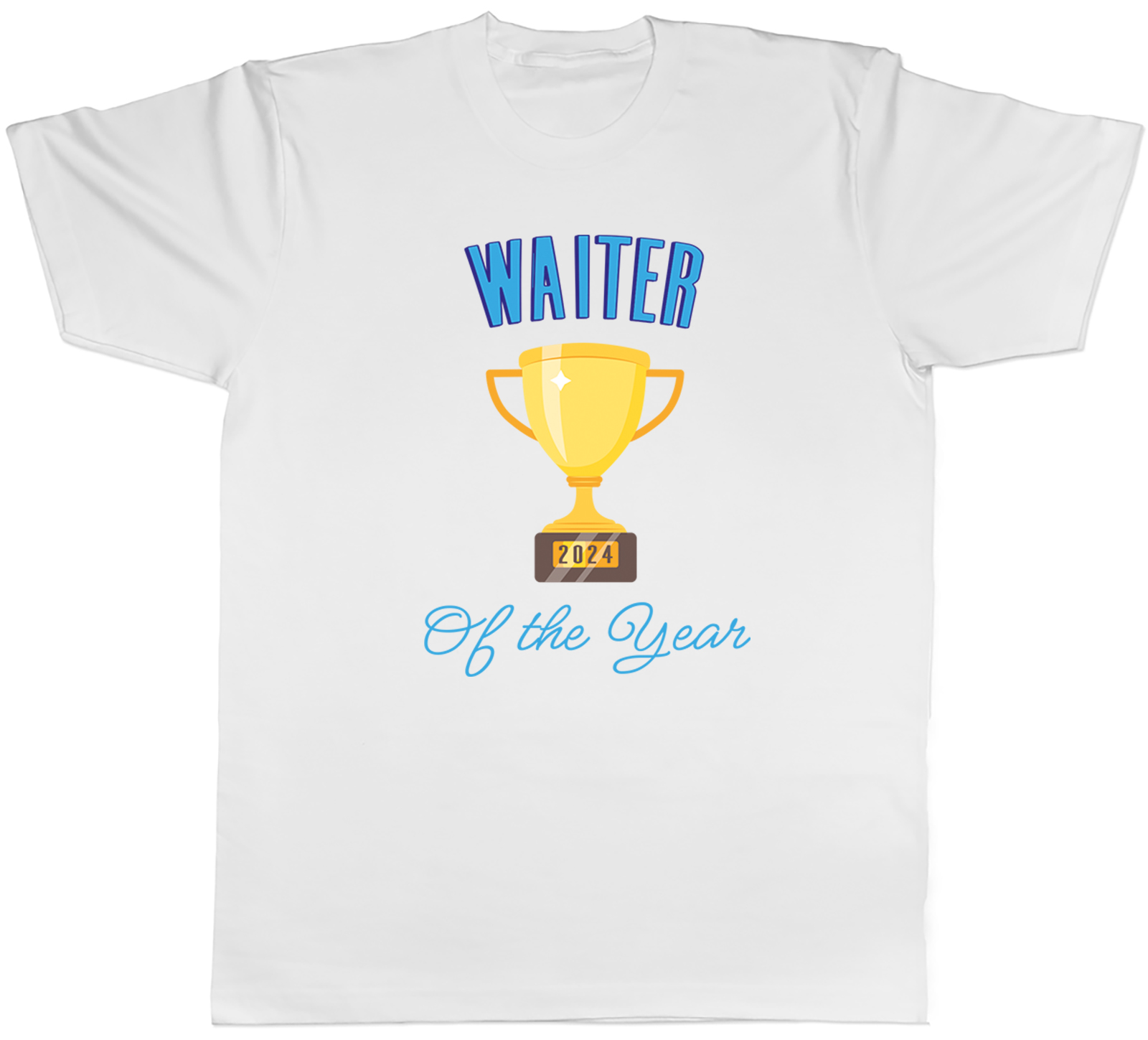 Waiter of the Year Mens T-Shirt Restaurant Service Trophy Tee Gift