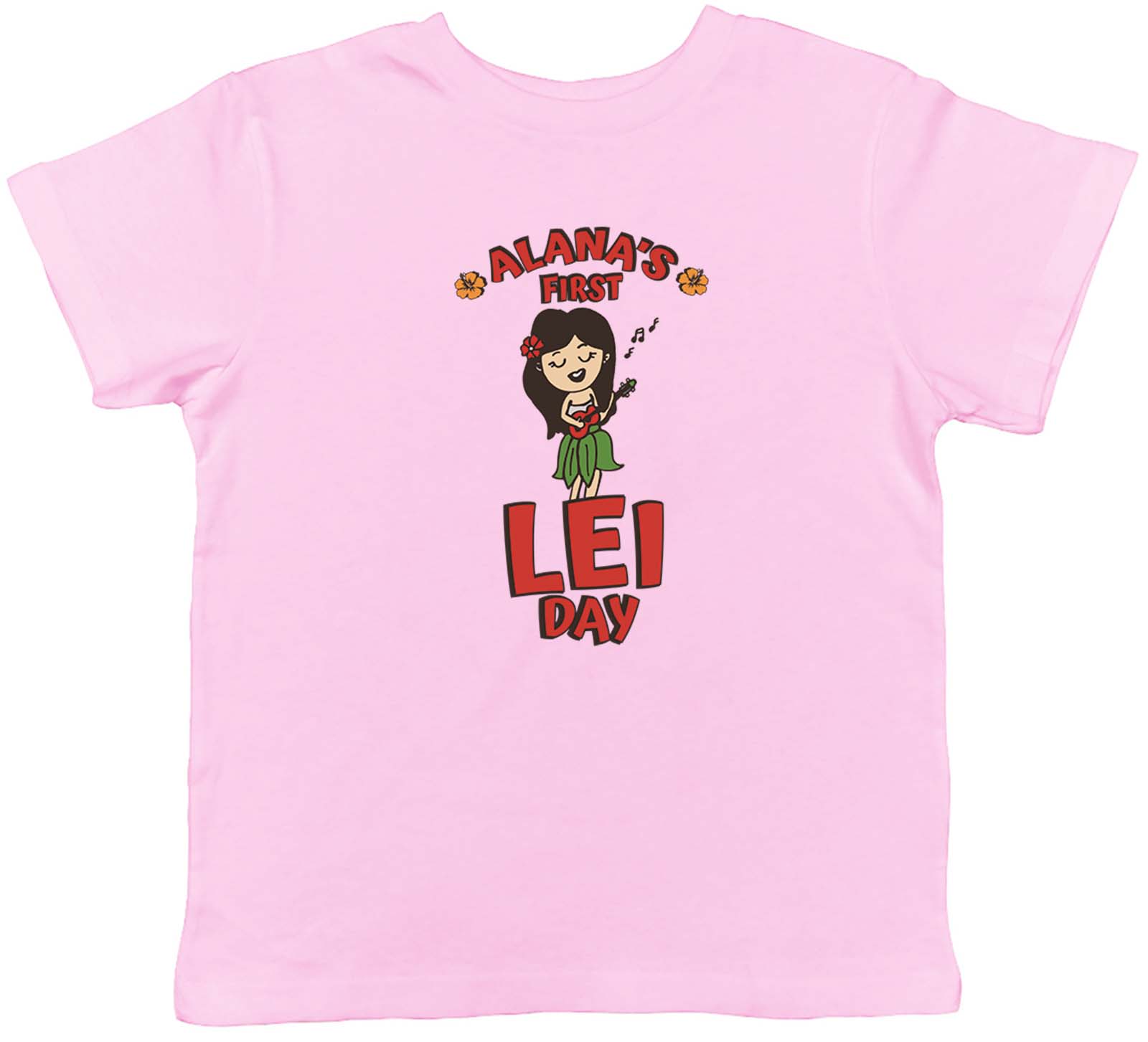 Personalised First Hawaiian Lei Day Kids T-Shirt Any Name Hawaaii Children Gift