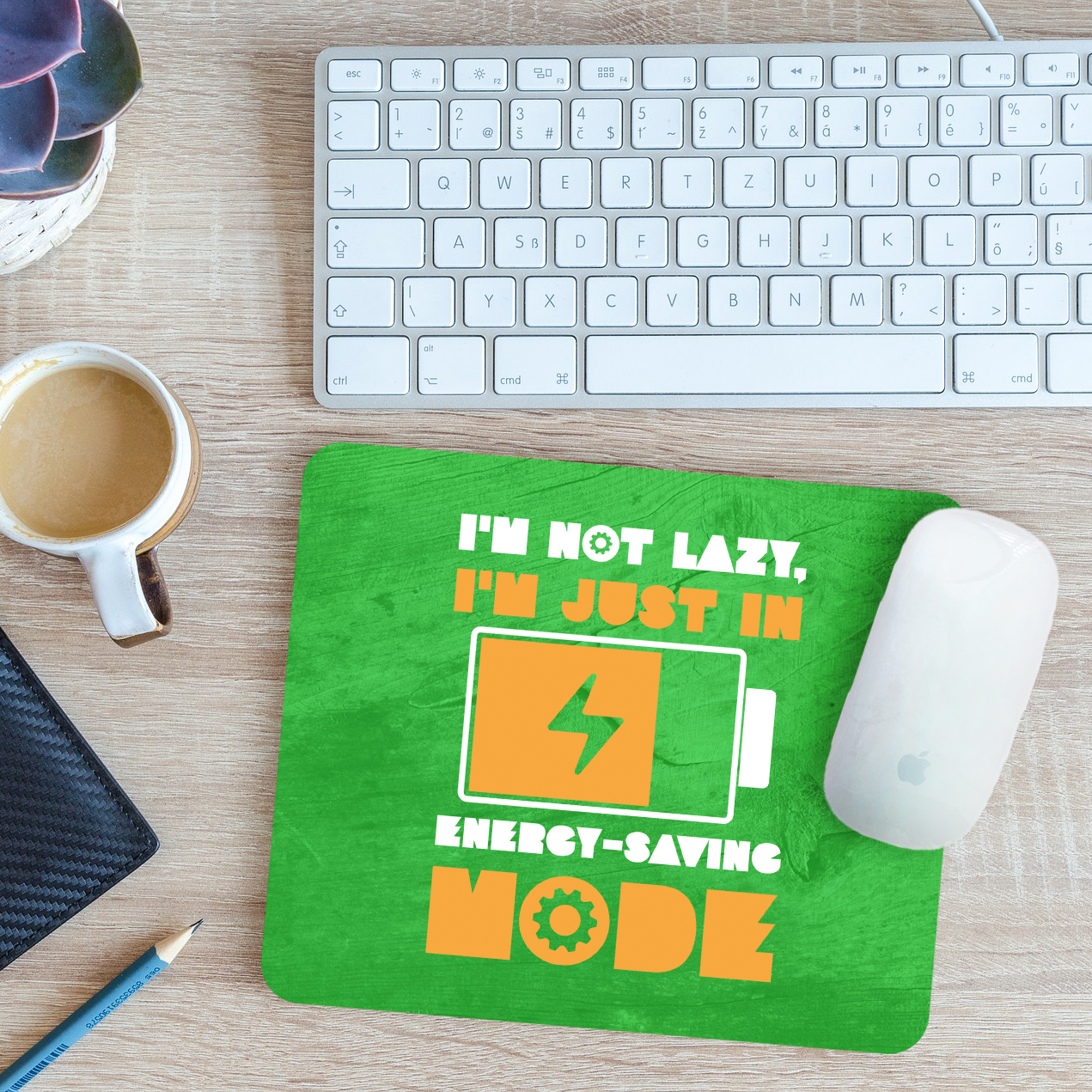 Funny I'm Not Lazy Mouse Mat Pad I'm Just in Energy Saving Mode Gift 24cm x 19cm - Picture 5 of 11
