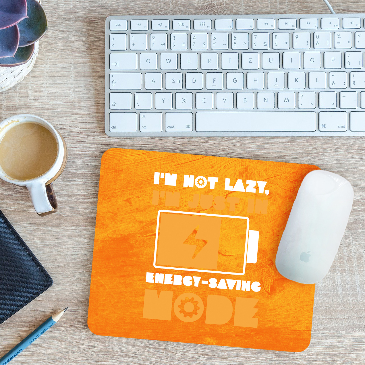 Funny I'm Not Lazy Mouse Mat Pad I'm Just in Energy Saving Mode Gift 24cm x 19cm - Picture 7 of 11