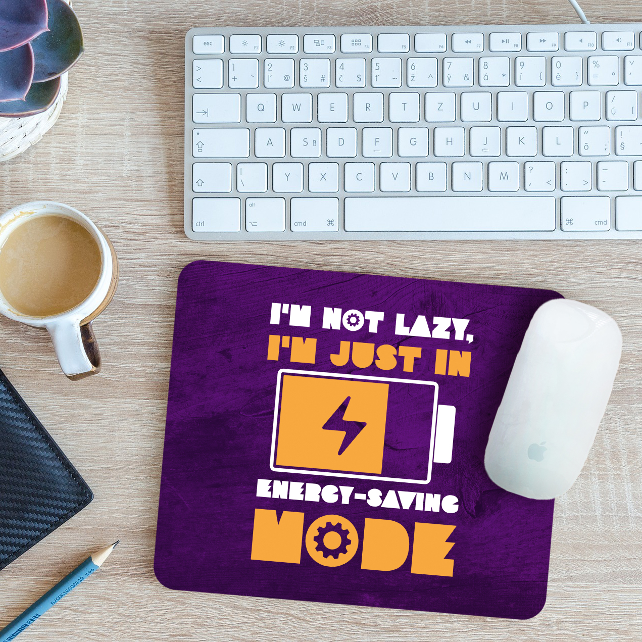 Funny I'm Not Lazy Mouse Mat Pad I'm Just in Energy Saving Mode Gift 24cm x 19cm - Picture 8 of 11