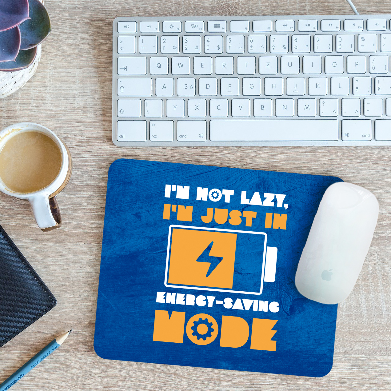Funny I'm Not Lazy Mouse Mat Pad I'm Just in Energy Saving Mode Gift 24cm x 19cm - Picture 10 of 11