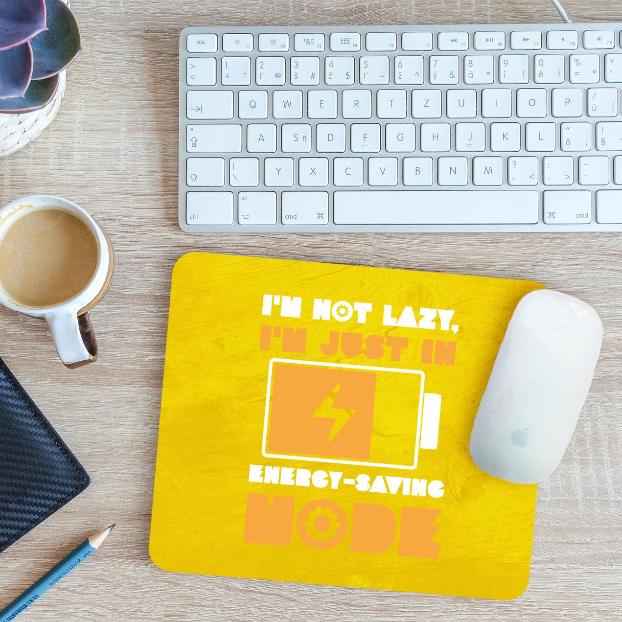 Funny I'm Not Lazy Mouse Mat Pad I'm Just in Energy Saving Mode Gift 24cm x 19cm - Picture 11 of 11