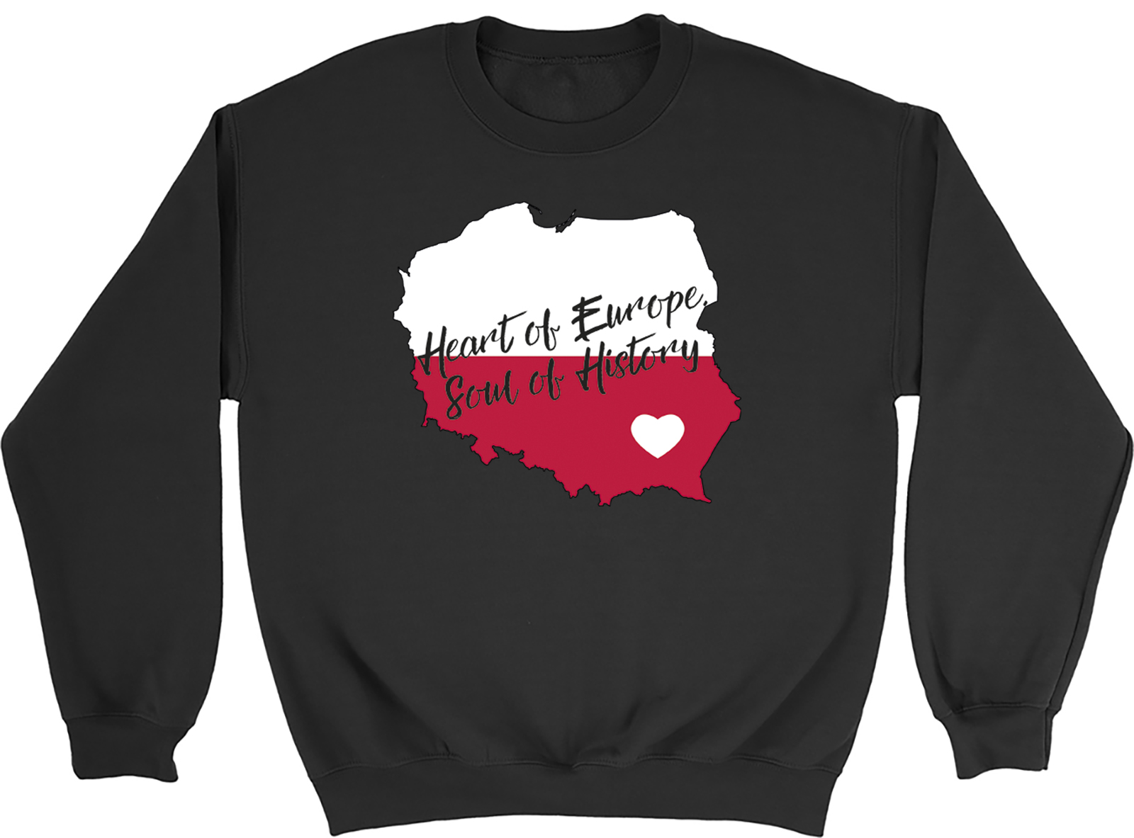 Polska Poland Sweatshirt Mens Womens Heart of Europe Soul of History Gift Jumper