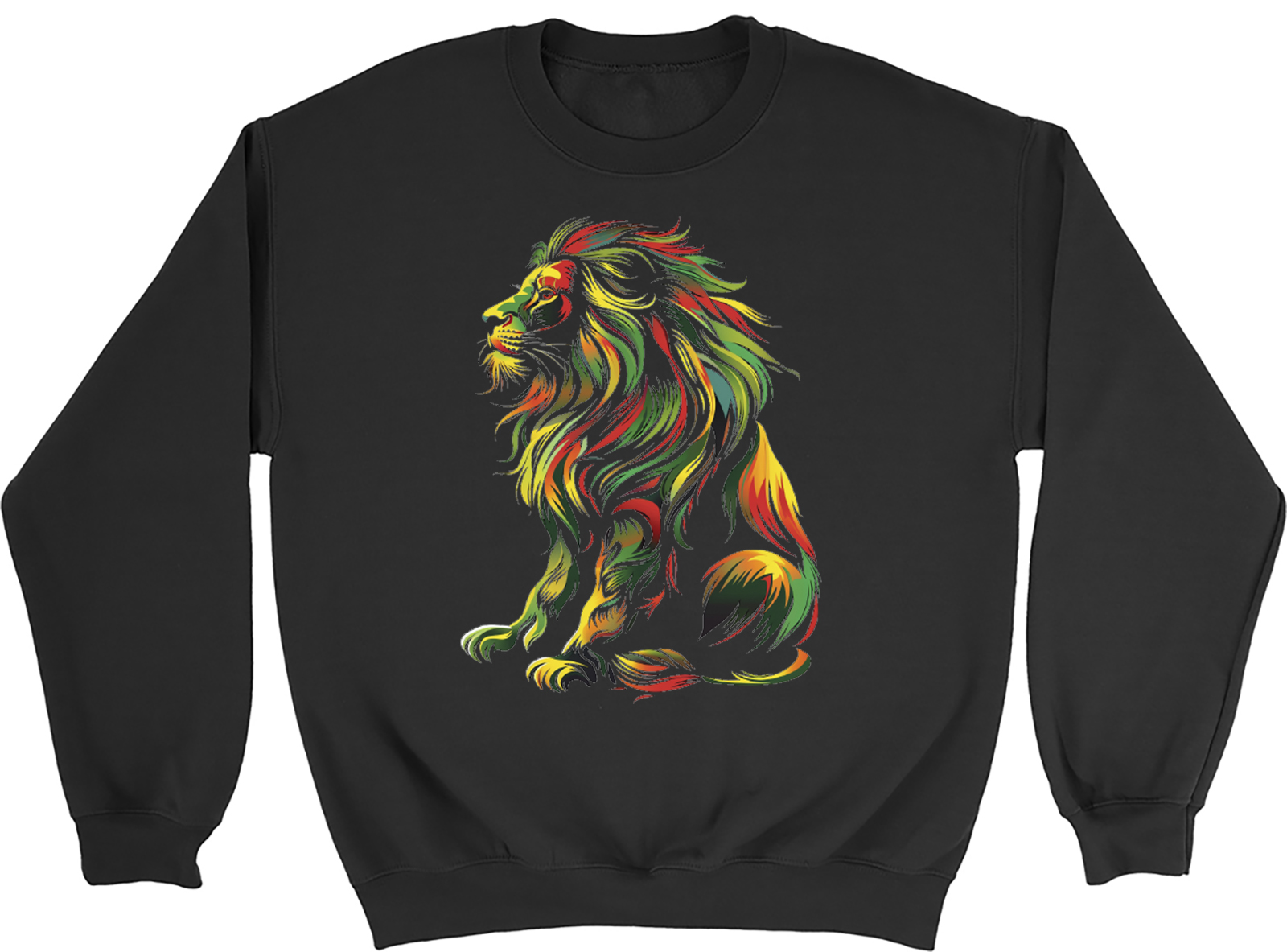 Rasta Lion Sweatshirt Mens Womens Jamaican King of the Jungle Gift Jumper - Picture 2 of 2
