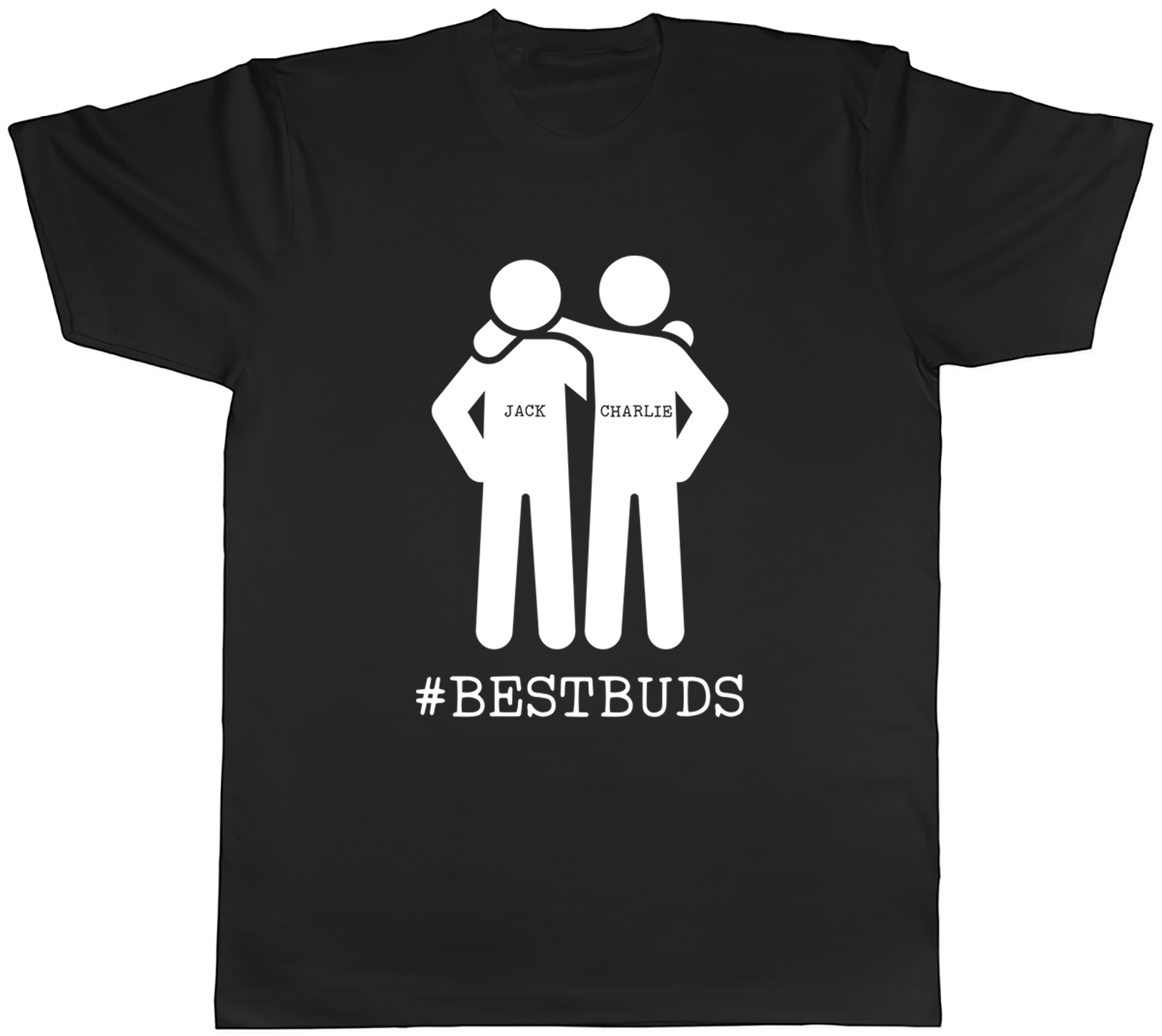 Personalised Best Buds Mens T-Shirt Any Two Male Names Friendship Tee Gift
