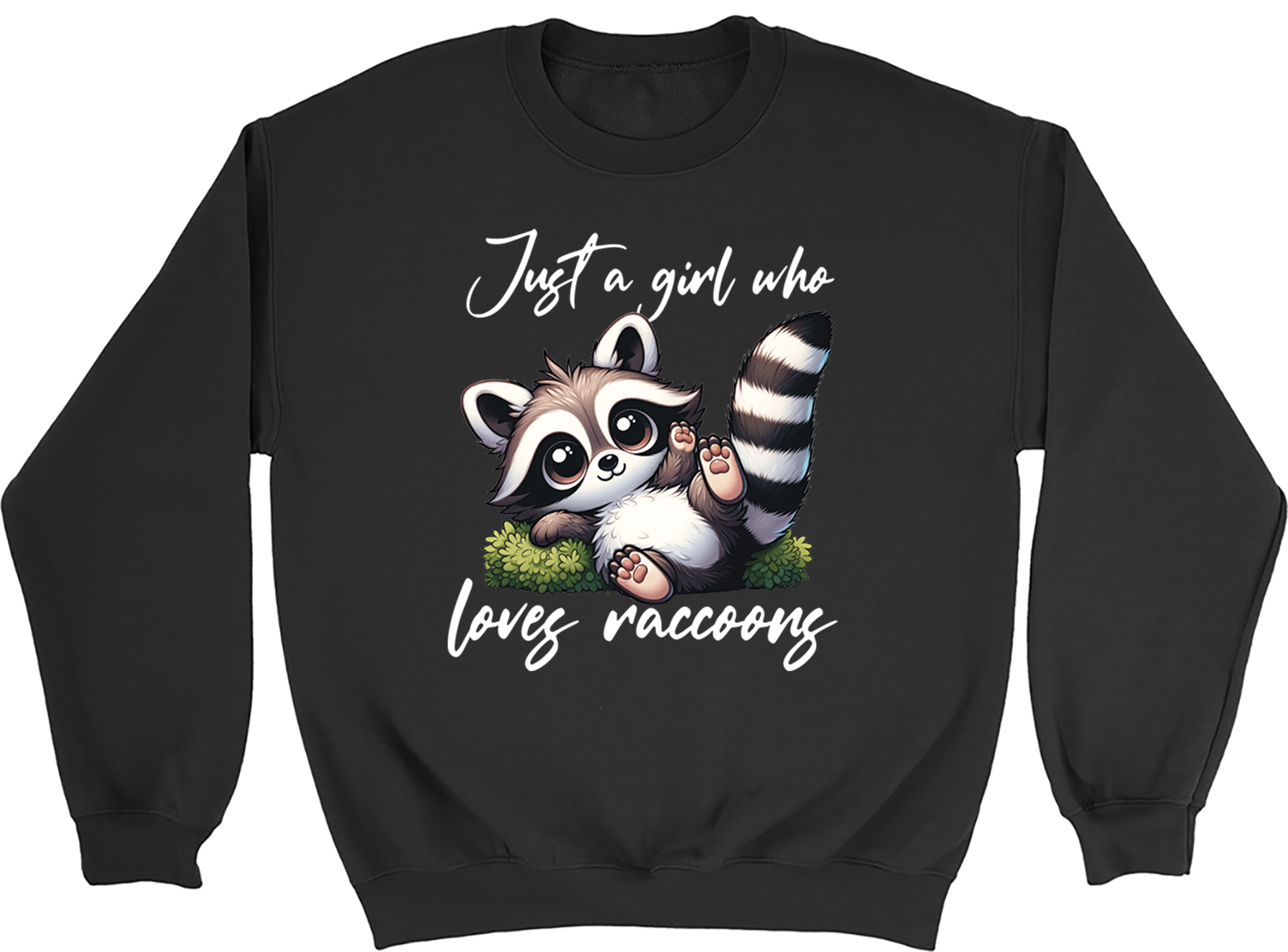 Girl who Loves Raccoons Kids Sweatshirt Raccoon Lover Boys Girls