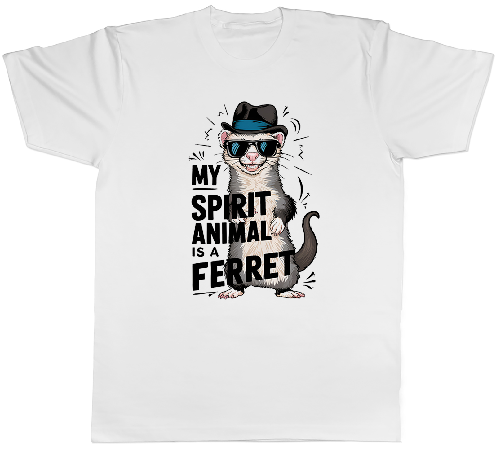 My Spirit Animal is a Ferret Mens T-Shirt Funny Tee Gift