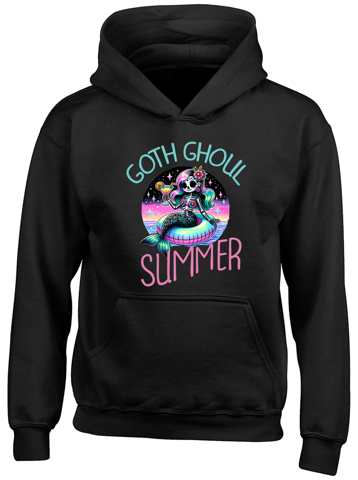 Goth Ghoul Summer Kids Hoodie Mermaid Skeleton Boys Girls Gift Top