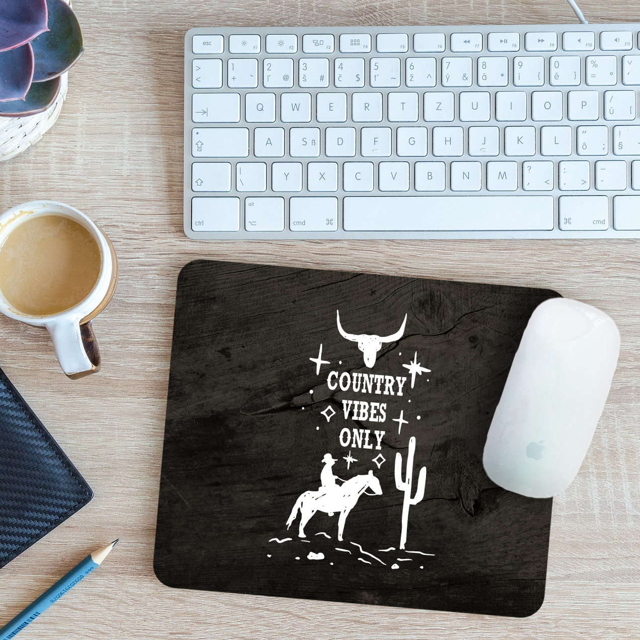 Country Music Vibes Only Mouse Mat Pad Southern Music Day Gift 24cm x 19cm - Picture 2 of 11