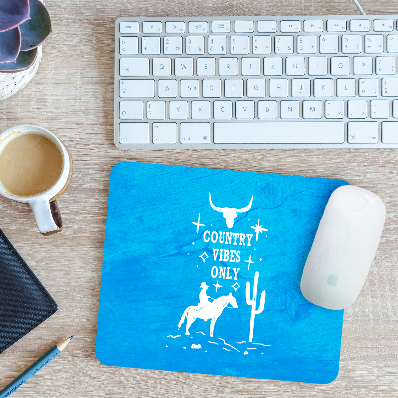 Country Music Vibes Only Mouse Mat Pad Southern Music Day Gift 24cm x 19cm - Picture 3 of 11