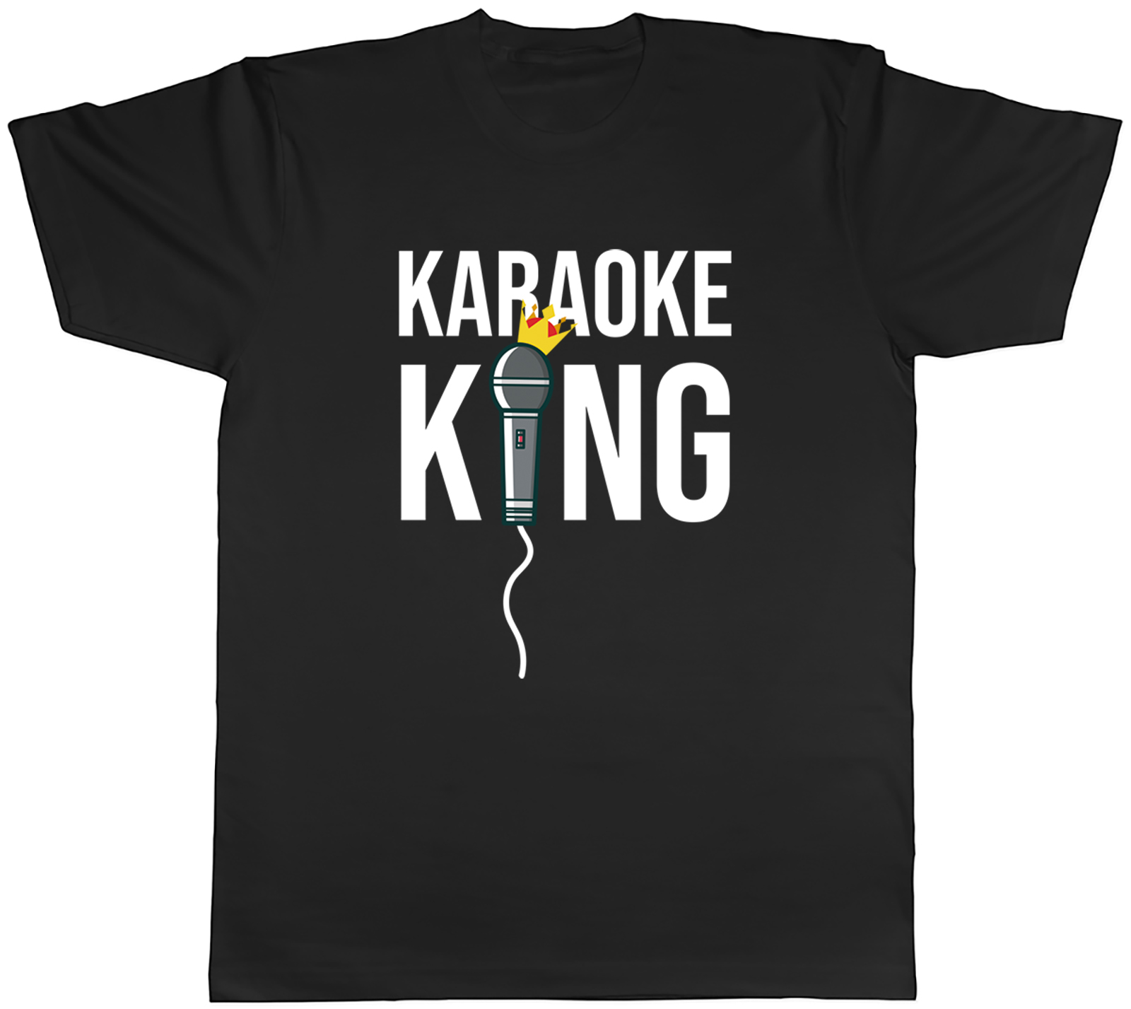 Karaoke King Mens T-Shirt Music Singer Musician Mic Tee Gift