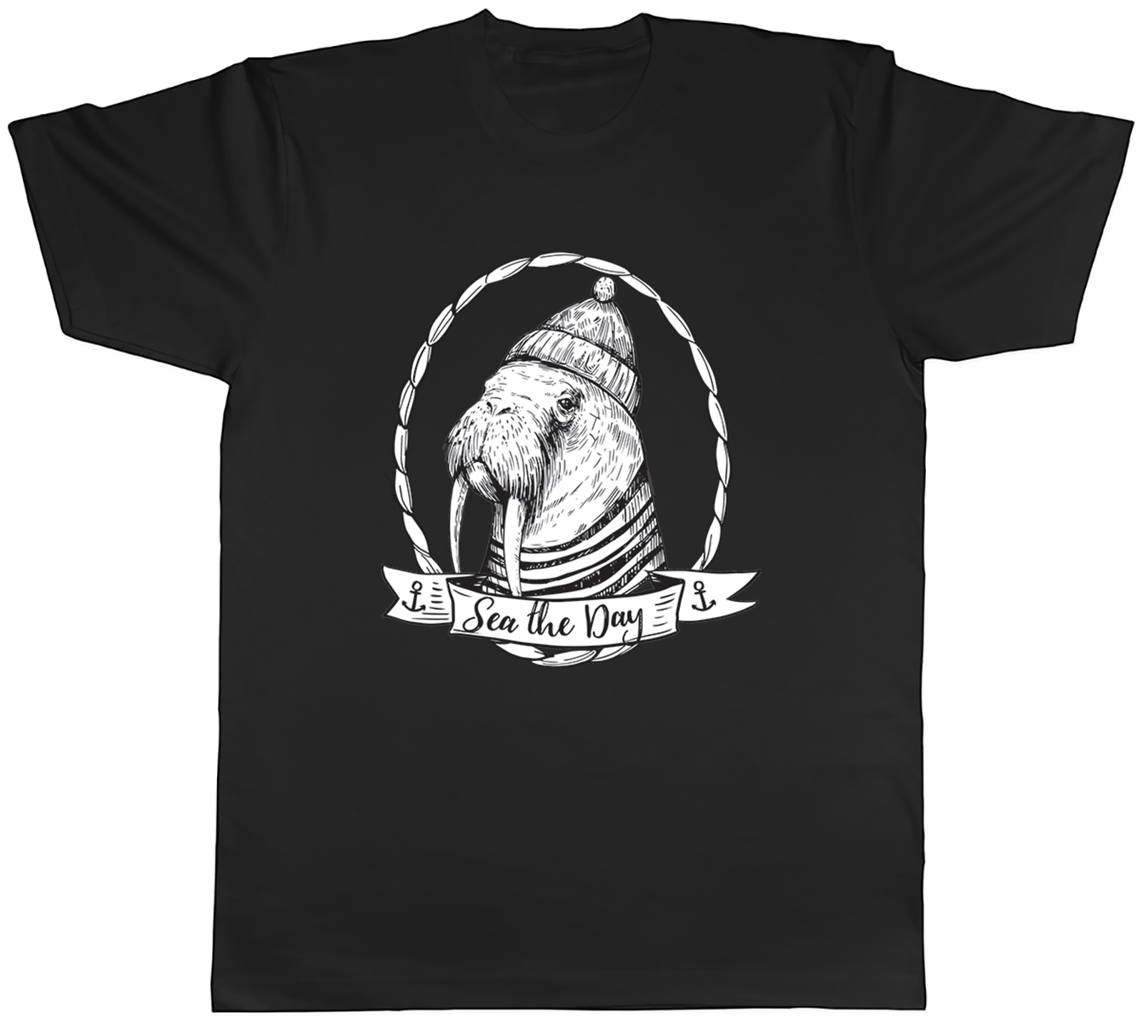 Funny Walrus Mens T-Shirt Sea the Day Blubber Tee Gift