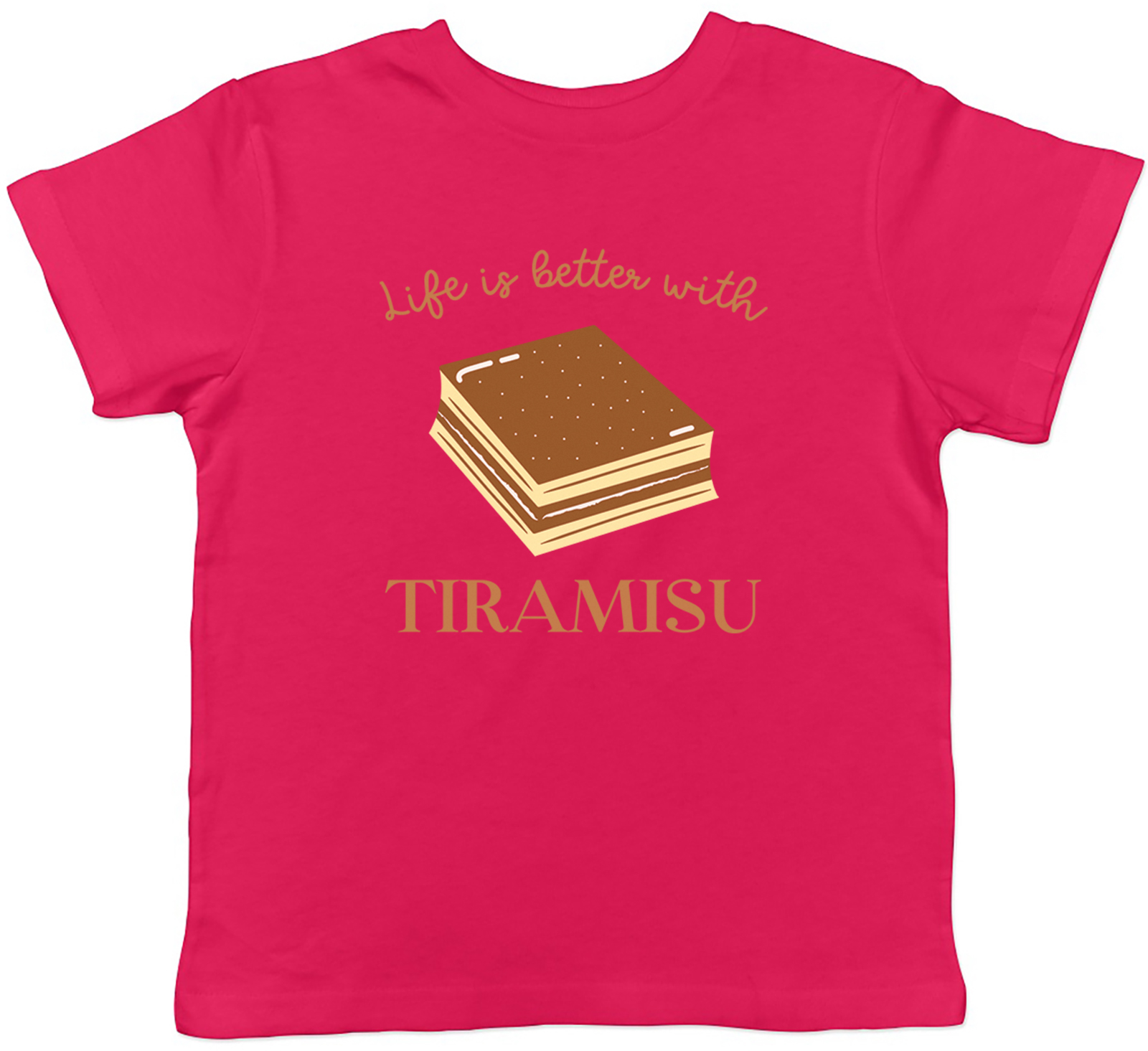 Life's Better with Tiramisu Kids T-Shirt Italian Soaked Coffee Dessert Boys Girl